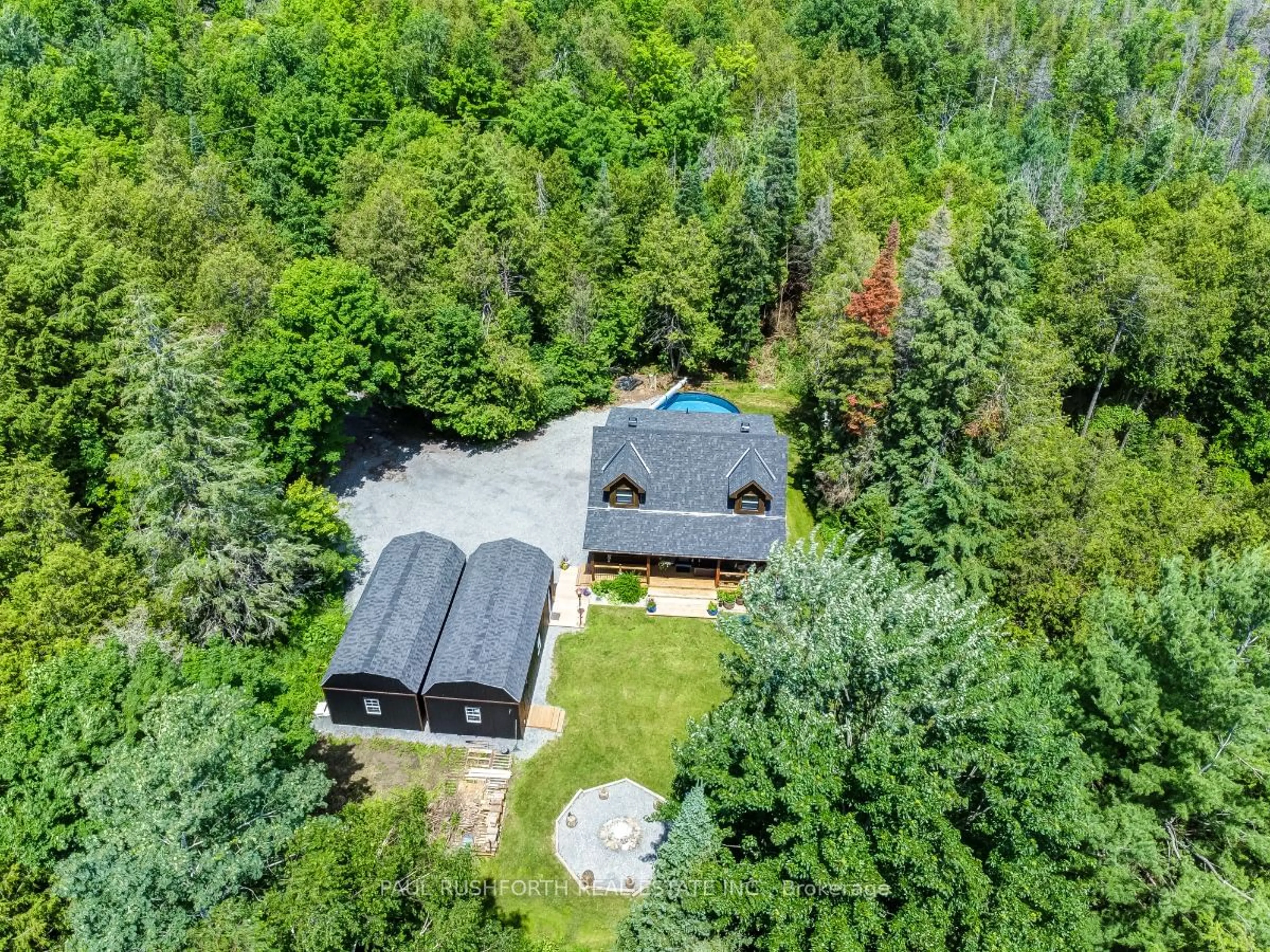 A pic from outside/outdoor area/front of a property/back of a property/a pic from drone, forest/trees view for 417 AMBERWOOD Rd, Beckwith Ontario K0A 1B0