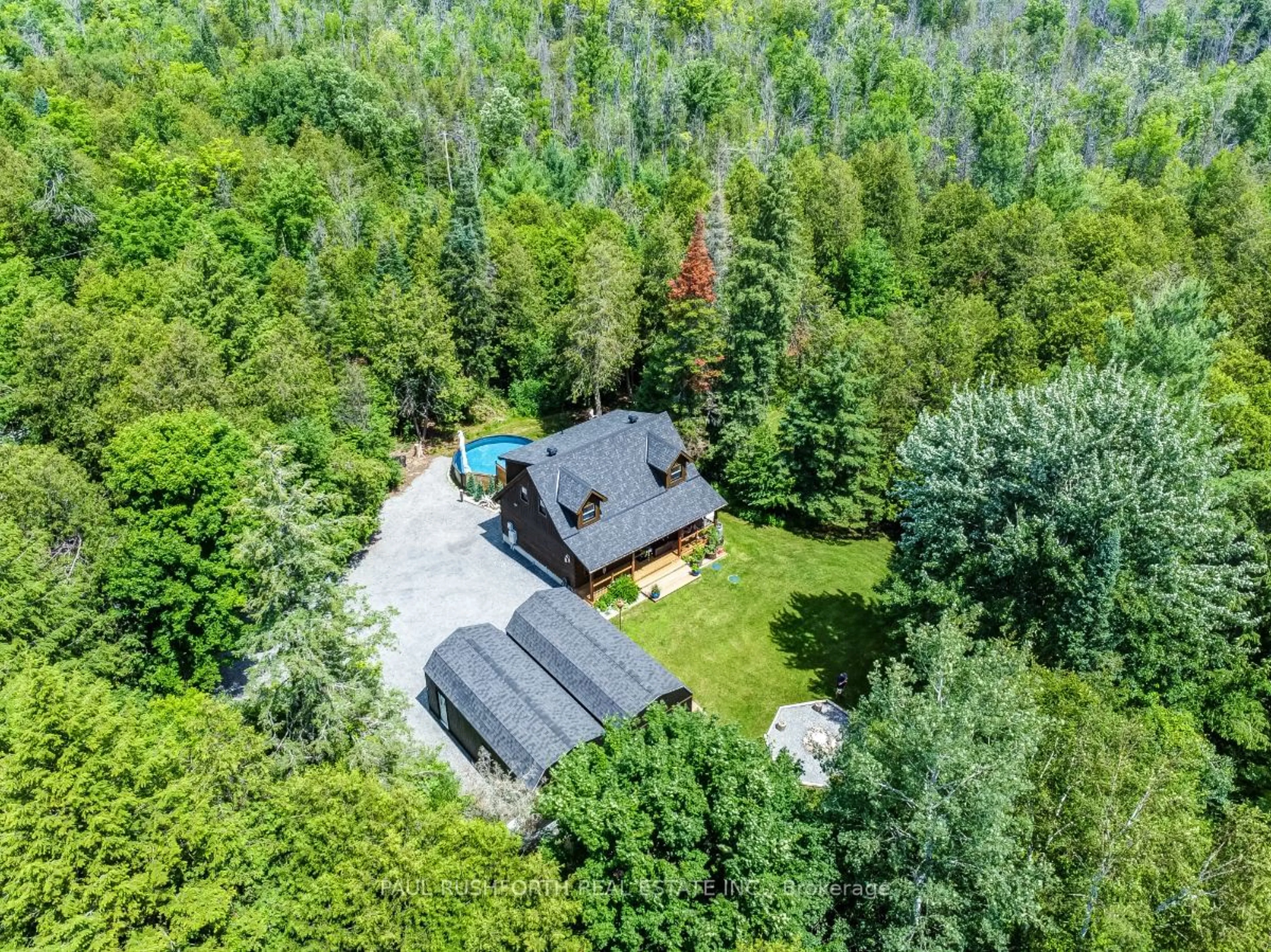 A pic from outside/outdoor area/front of a property/back of a property/a pic from drone, forest/trees view for 417 AMBERWOOD Rd, Beckwith Ontario K0A 1B0