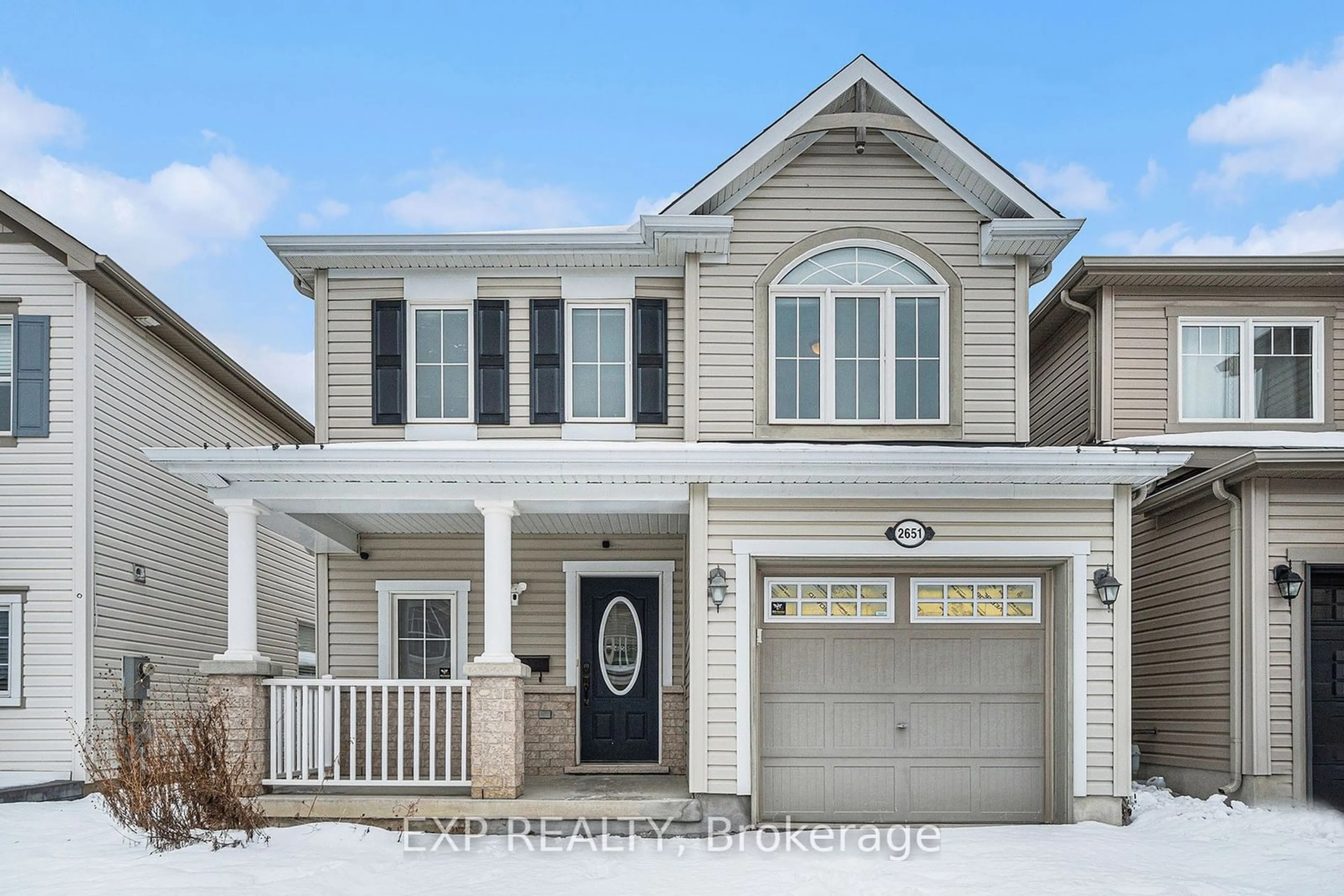 Home with vinyl exterior material, street for 2651 Baynes Sound Way, Barrhaven Ontario K2J 0X2