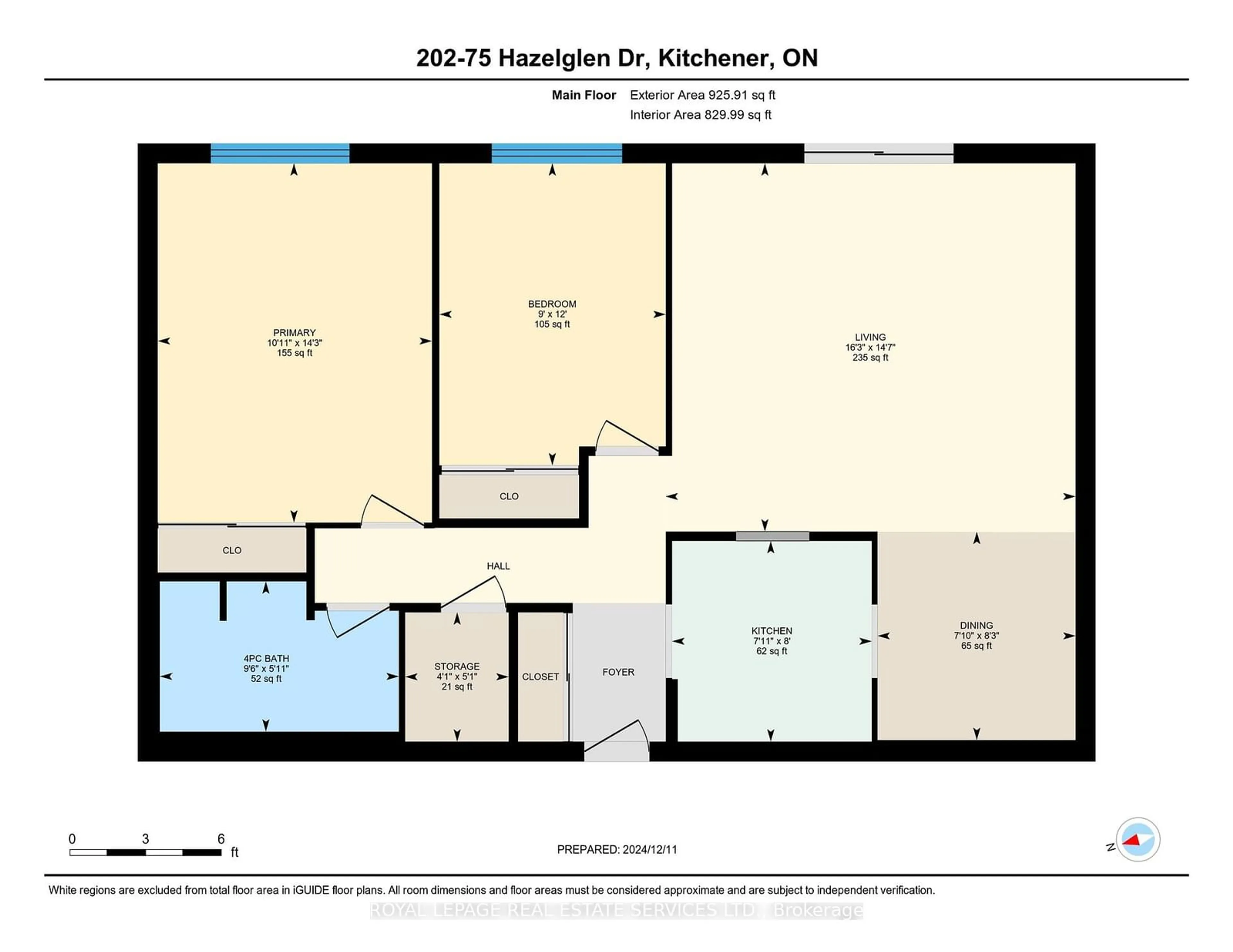 Floor plan for 75 Hazelglen Dr #202, Kitchener Ontario N2M 2E2