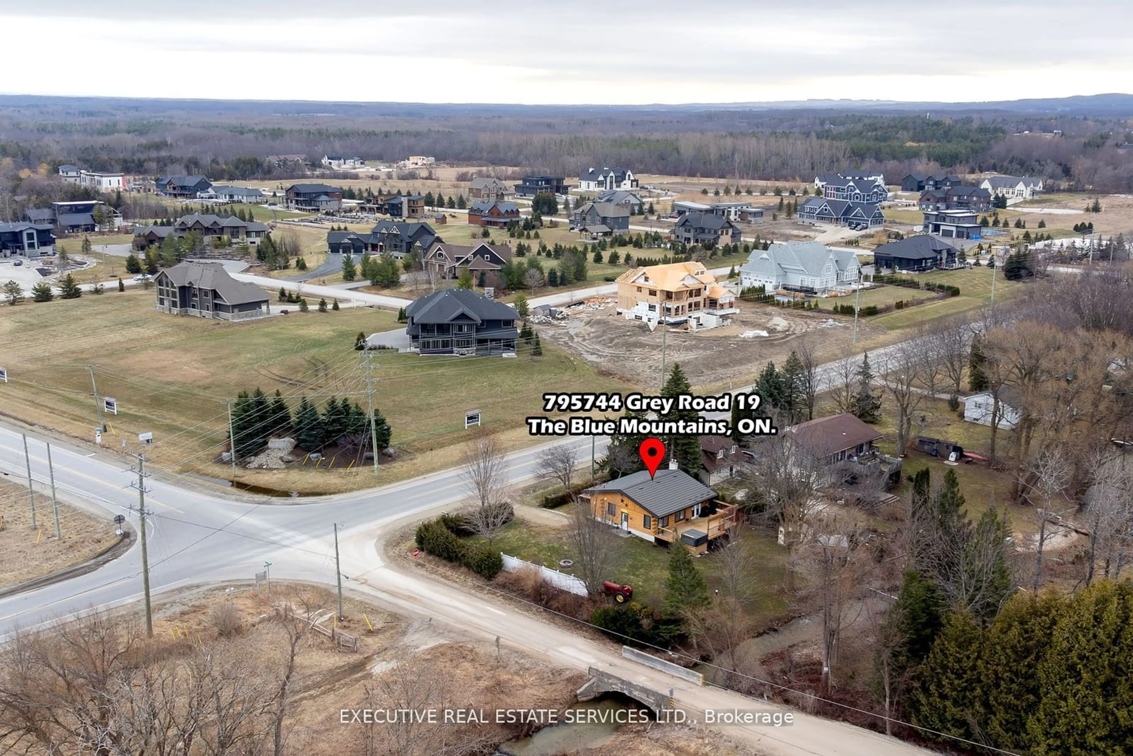 A pic from outside/outdoor area/front of a property/back of a property/a pic from drone, water/lake/river/ocean view for 795744 Grey Road 19, Blue Mountains Ontario L9Y 0P6