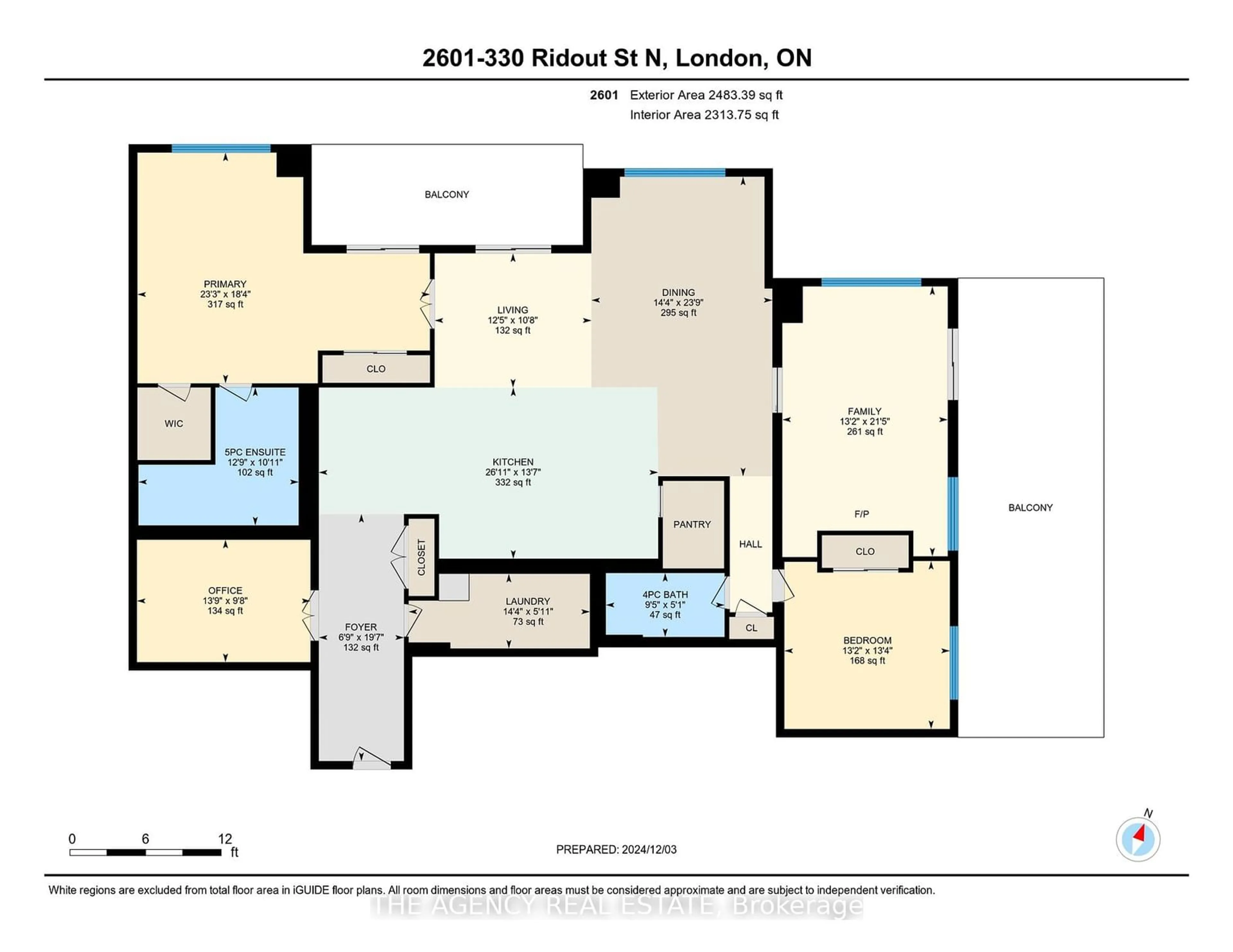 Floor plan for 330 Ridout St #2601, London Ontario N6A 0A7