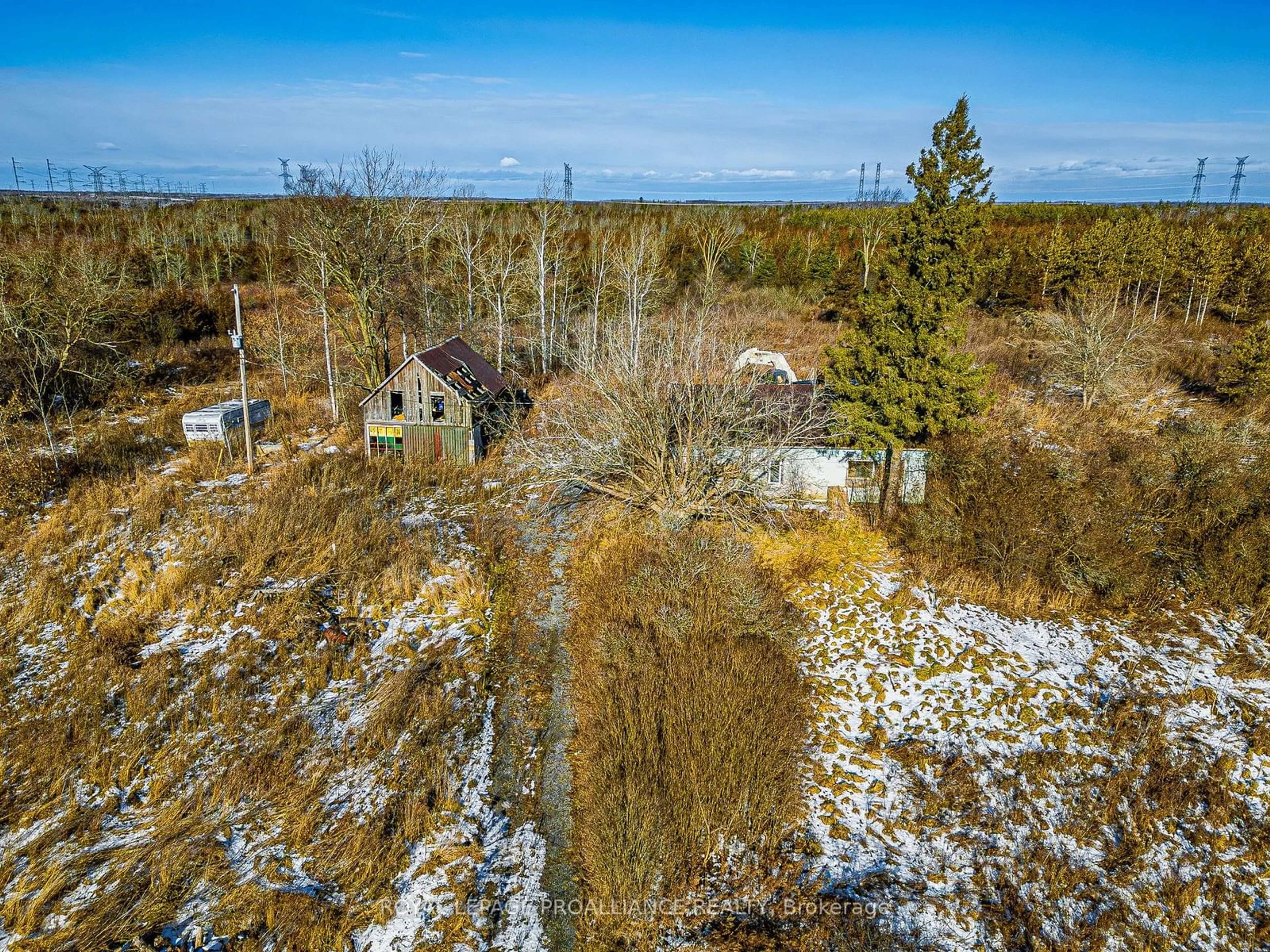 A pic from outside/outdoor area/front of a property/back of a property/a pic from drone, forest/trees view for 611 Callaghan Rd, Tyendinaga Ontario K0K 2N0