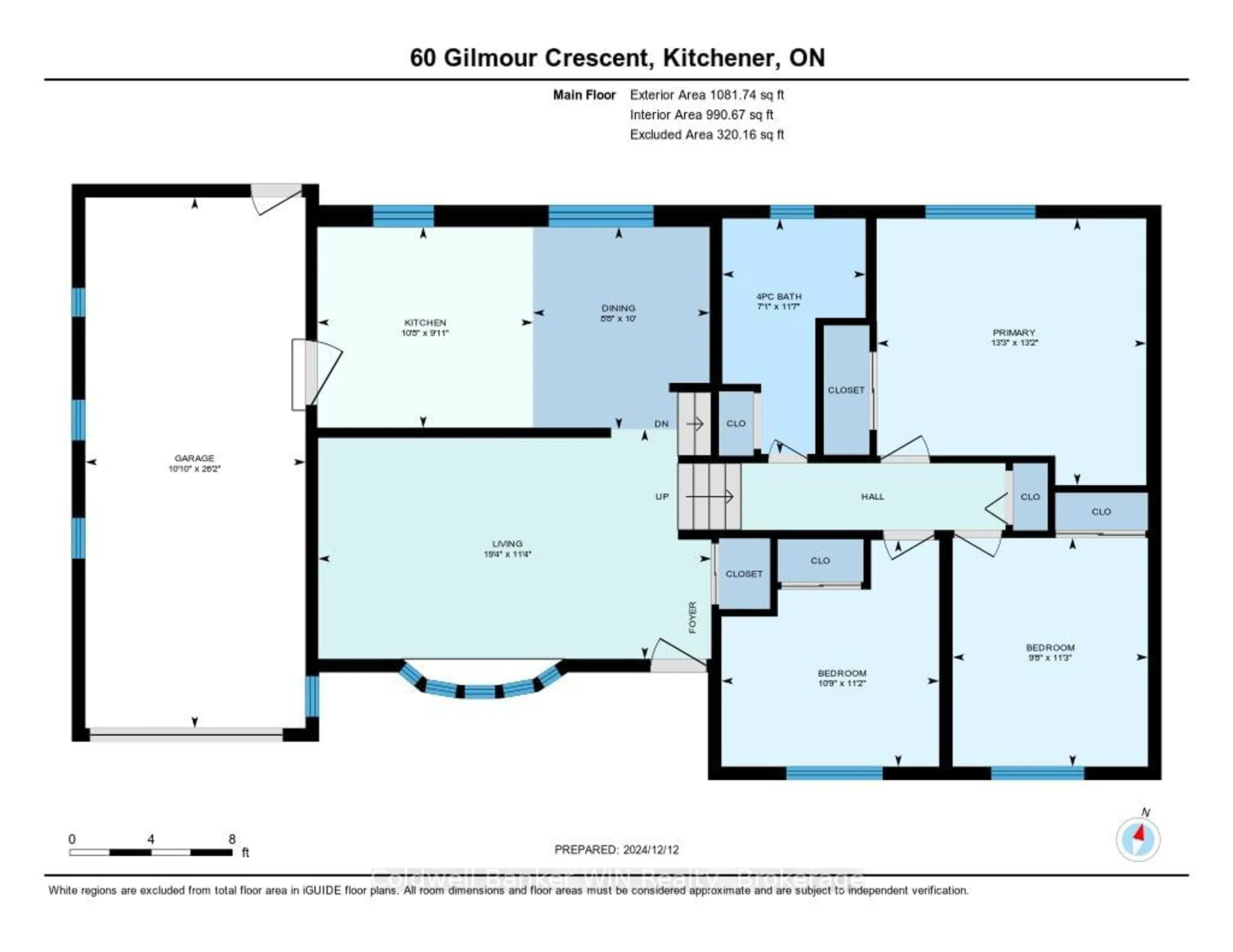 Floor plan for 60 Gilmour Cres, Kitchener Ontario N2M 4N4