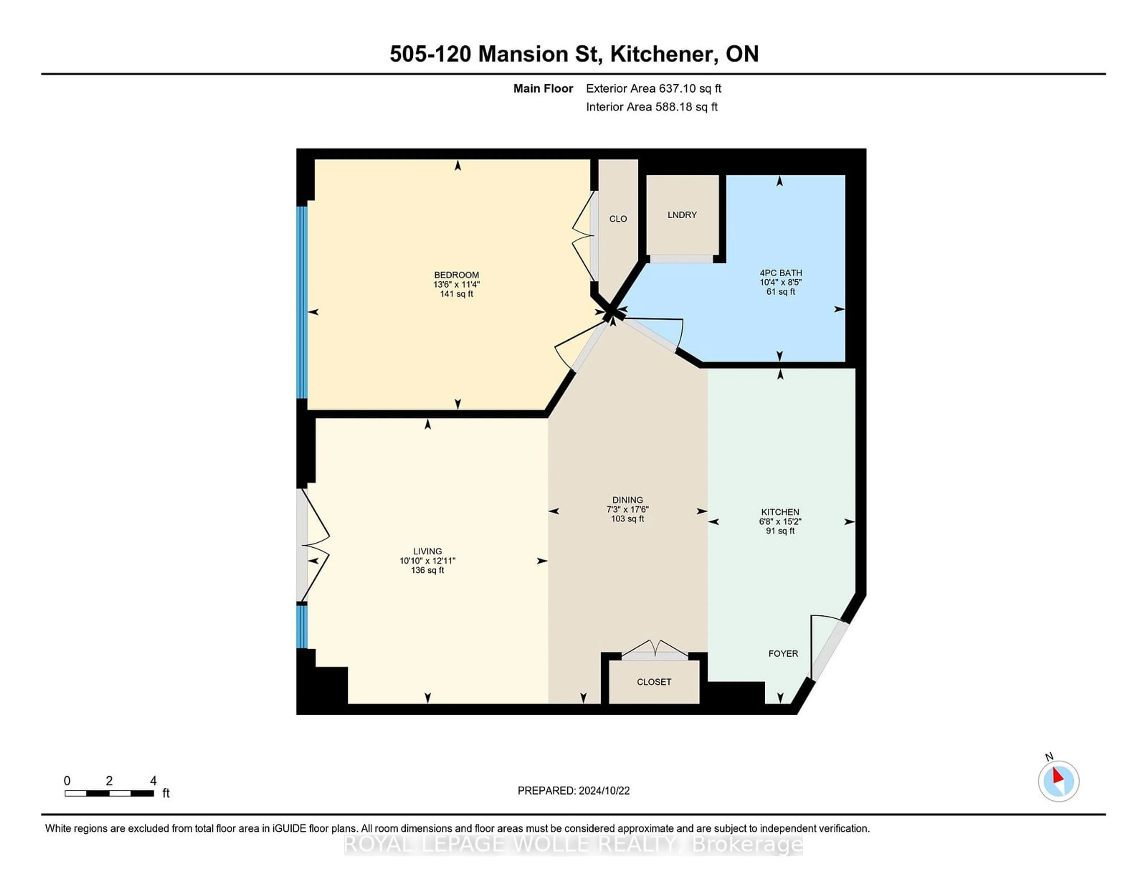 Floor plan for 120 Mansion St #505, Kitchener Ontario N2H 0A1