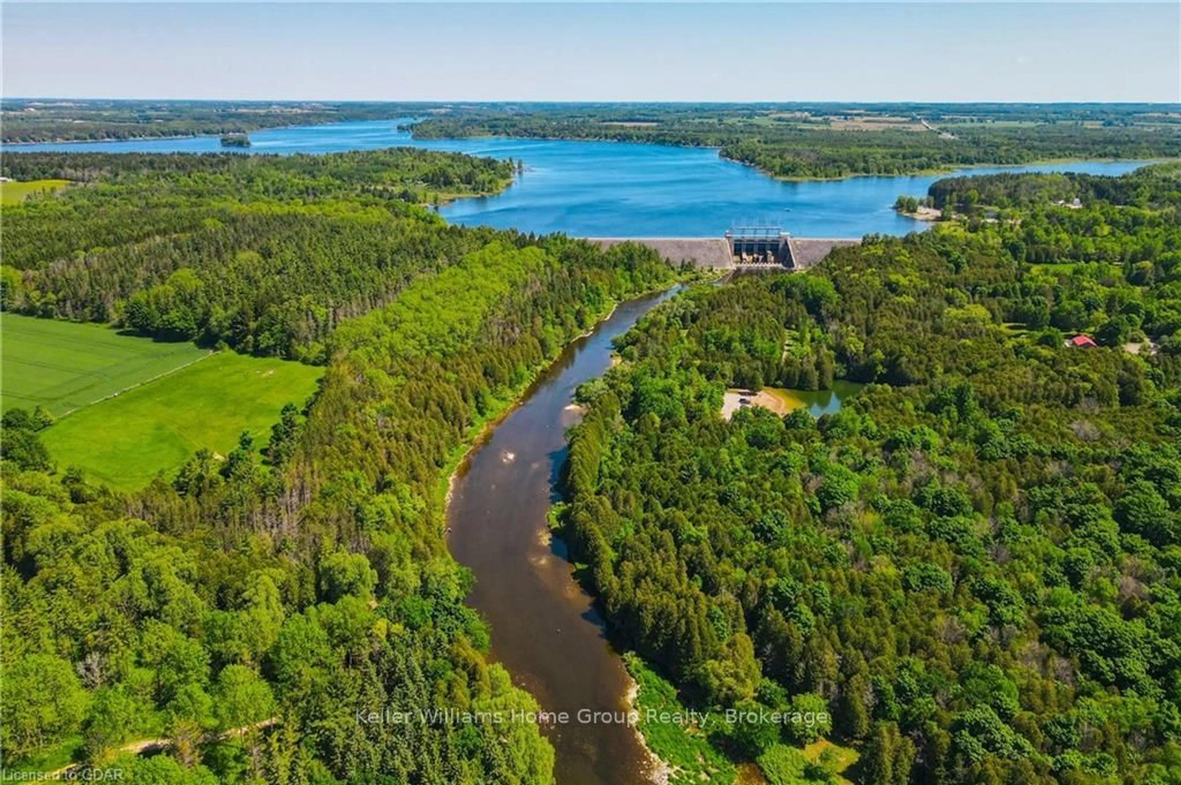 A pic from outside/outdoor area/front of a property/back of a property/a pic from drone, water/lake/river/ocean view for 8218 Wellington Rd 18, Centre Wellington Ontario N1M 2W5