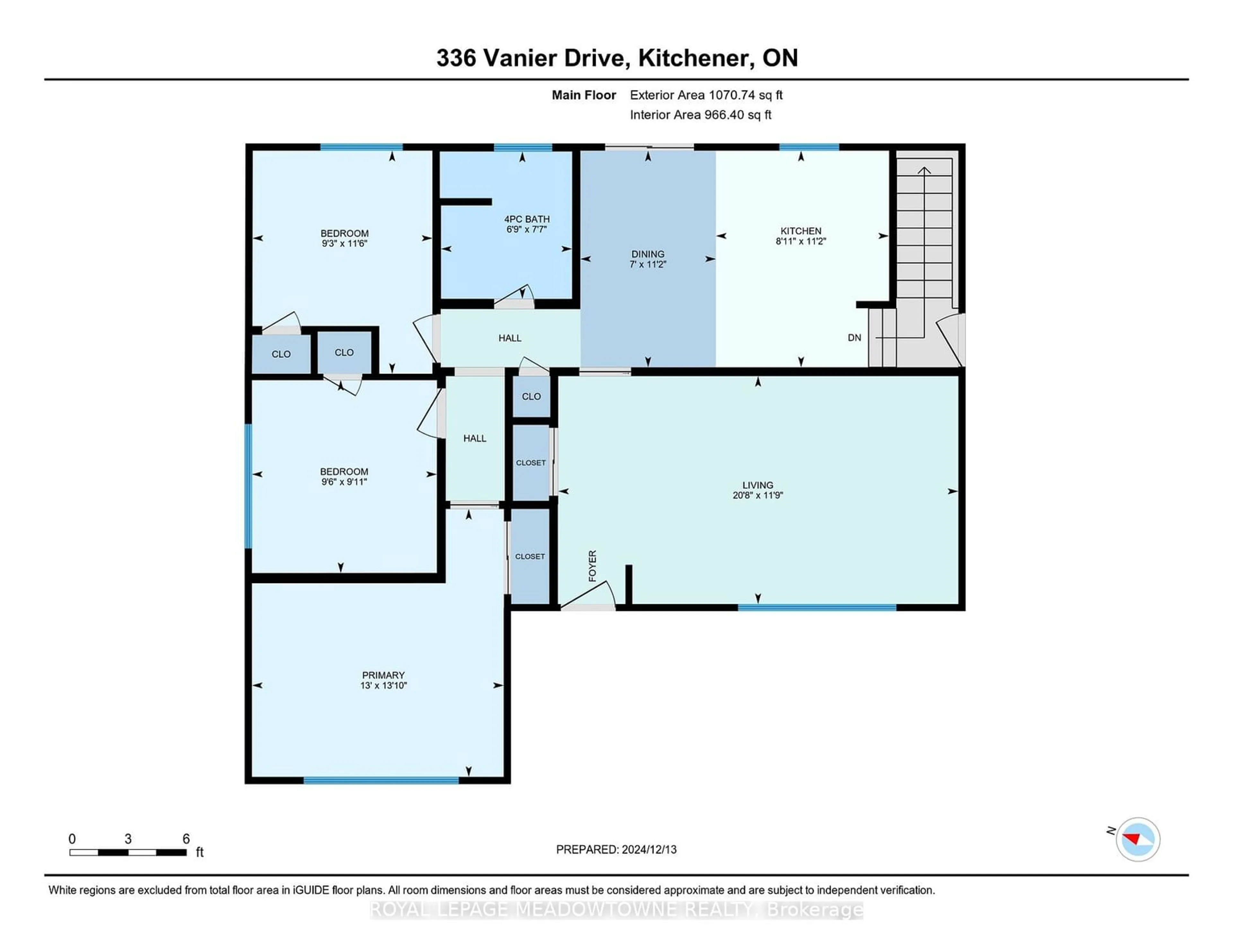 Floor plan for 336 Vanier Dr, Kitchener Ontario N2C 1J9