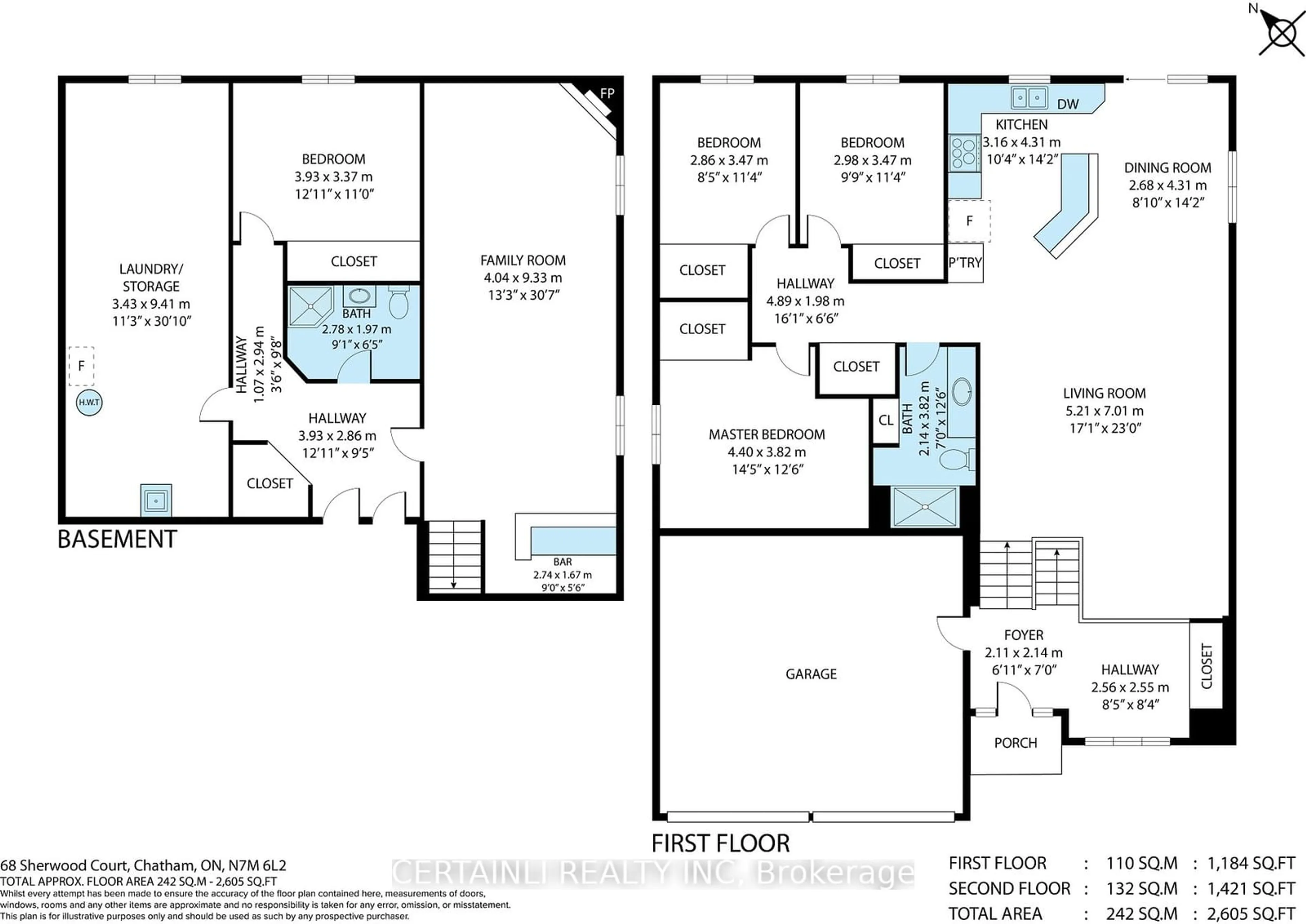 Floor plan for 68 Sherwood Crt, Chatham-Kent Ontario N7M 6L2