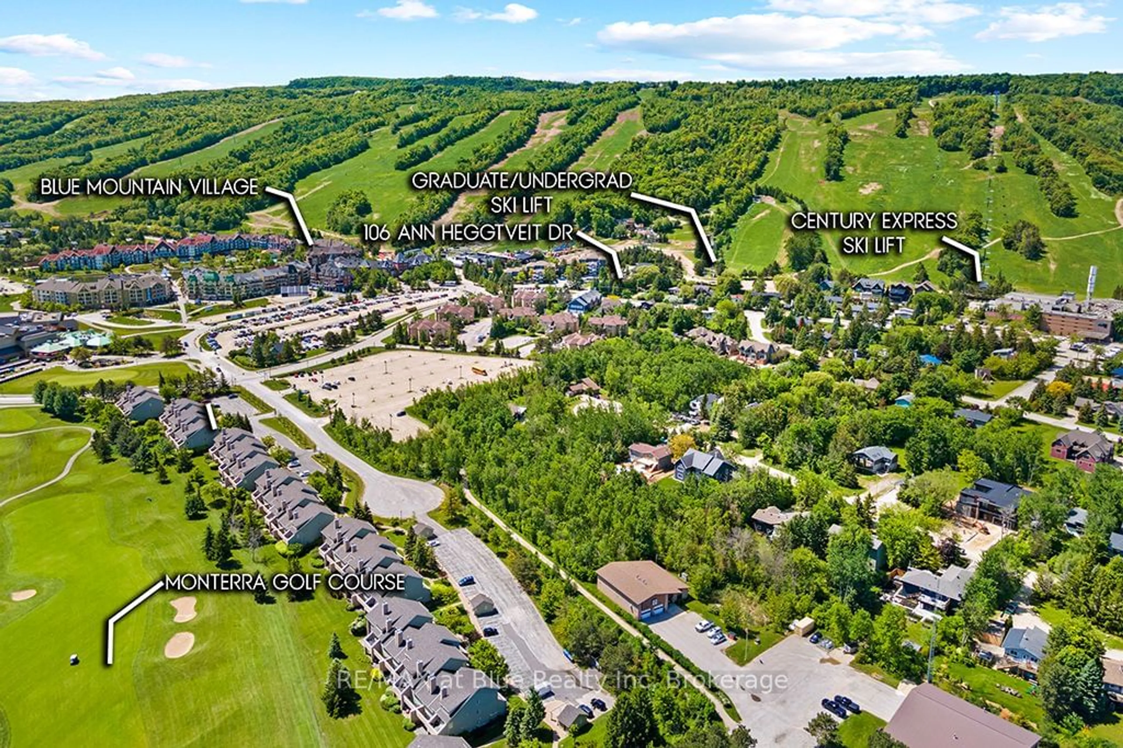 A pic from outside/outdoor area/front of a property/back of a property/a pic from drone, street for 106 Ann Heggtveit Dr, Blue Mountains Ontario L9Y 0P7