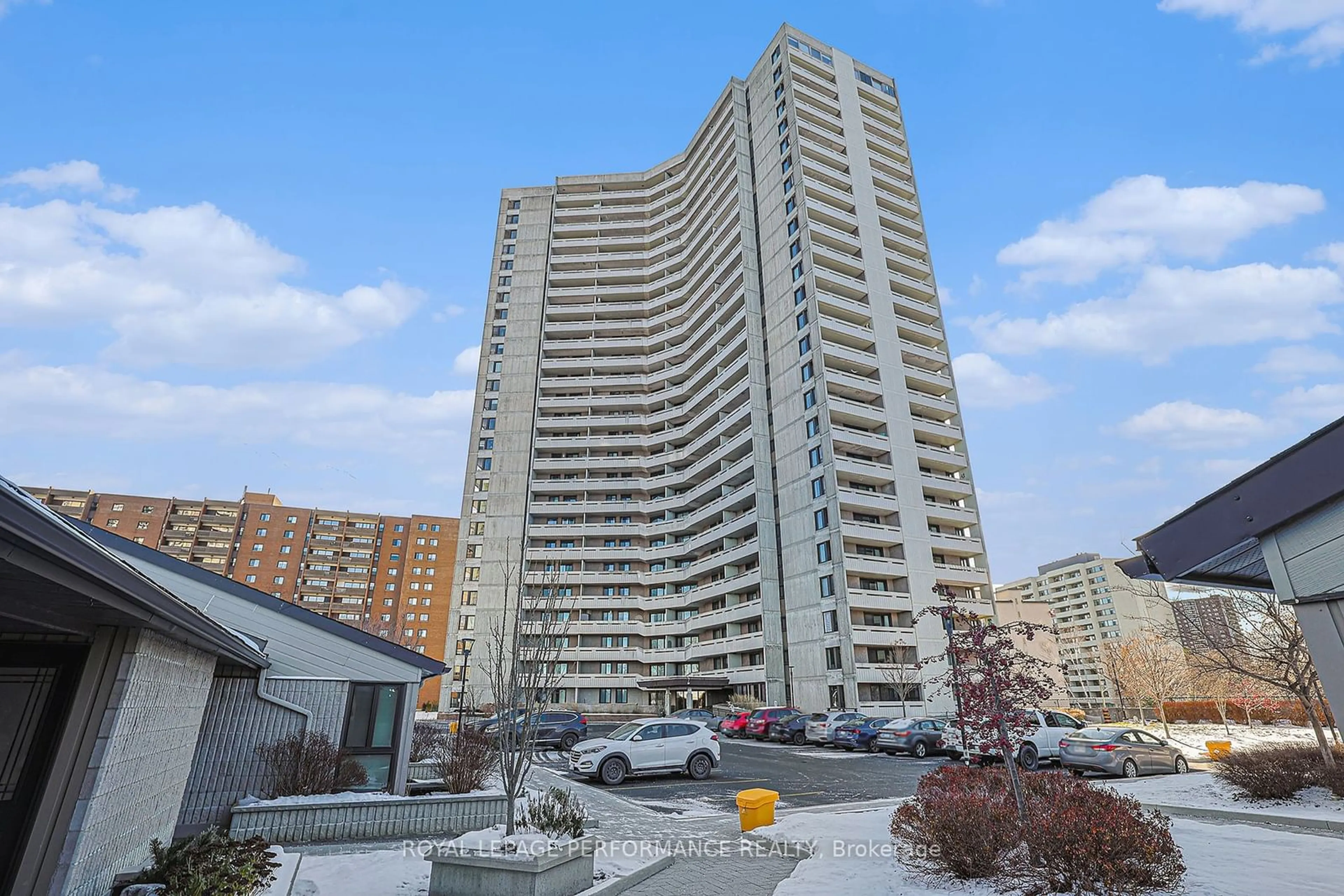 Balcony in the apartment, city buildings view from balcony for 1171 Ambleside Dr #2208, Woodroffe Ontario K2B 8E1