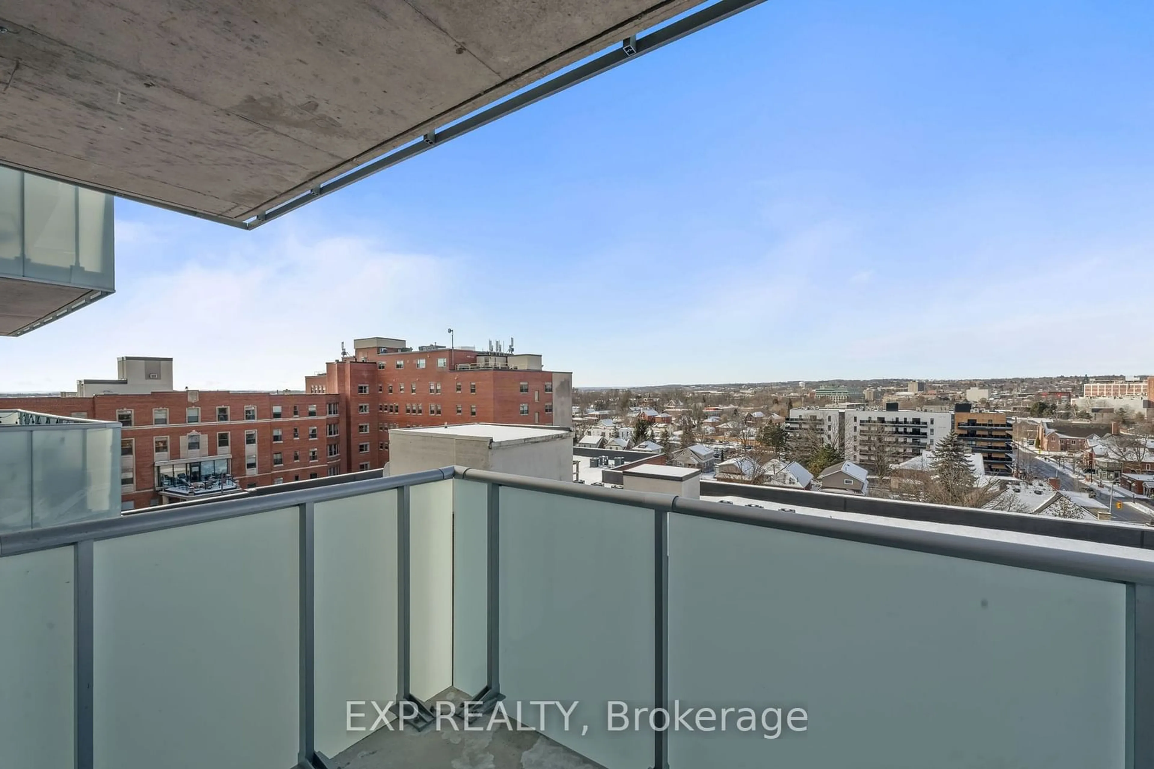 Balcony in the apartment, city buildings view from balcony for 195 Hunter St #401, Peterborough Ontario K9H 1G9