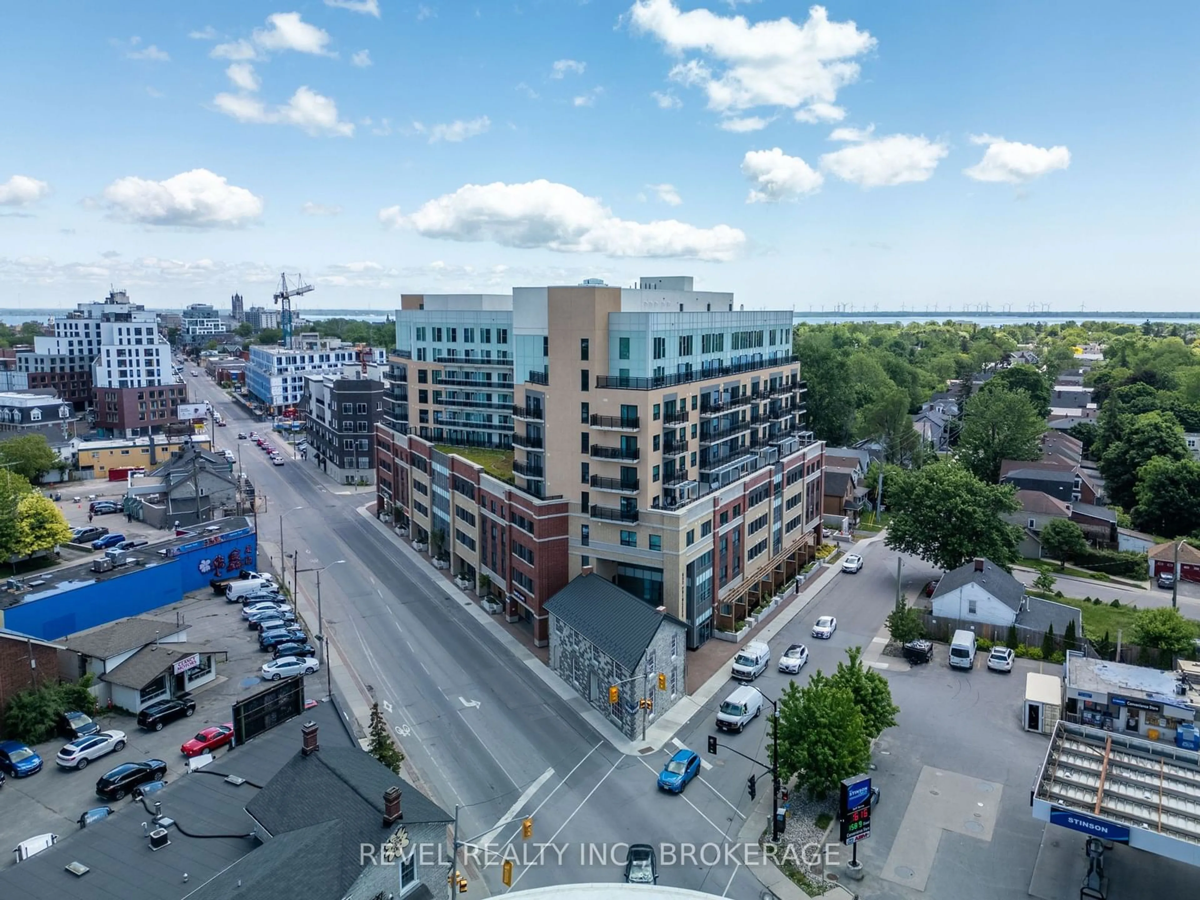 A pic from outside/outdoor area/front of a property/back of a property/a pic from drone, city buildings view from balcony for 652 PRINCESS St #822, Kingston Ontario K7L 1E5