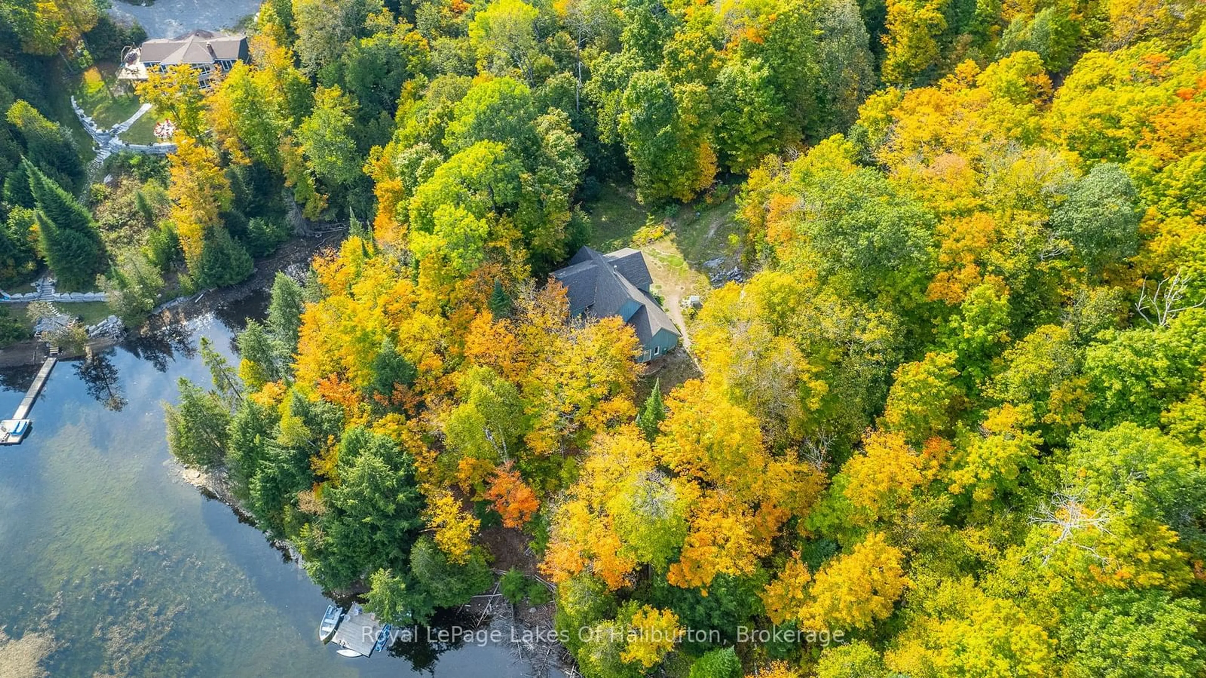 A pic from outside/outdoor area/front of a property/back of a property/a pic from drone, forest/trees view for 48 Russell Dr, Minden Hills Ontario K0M 2A0