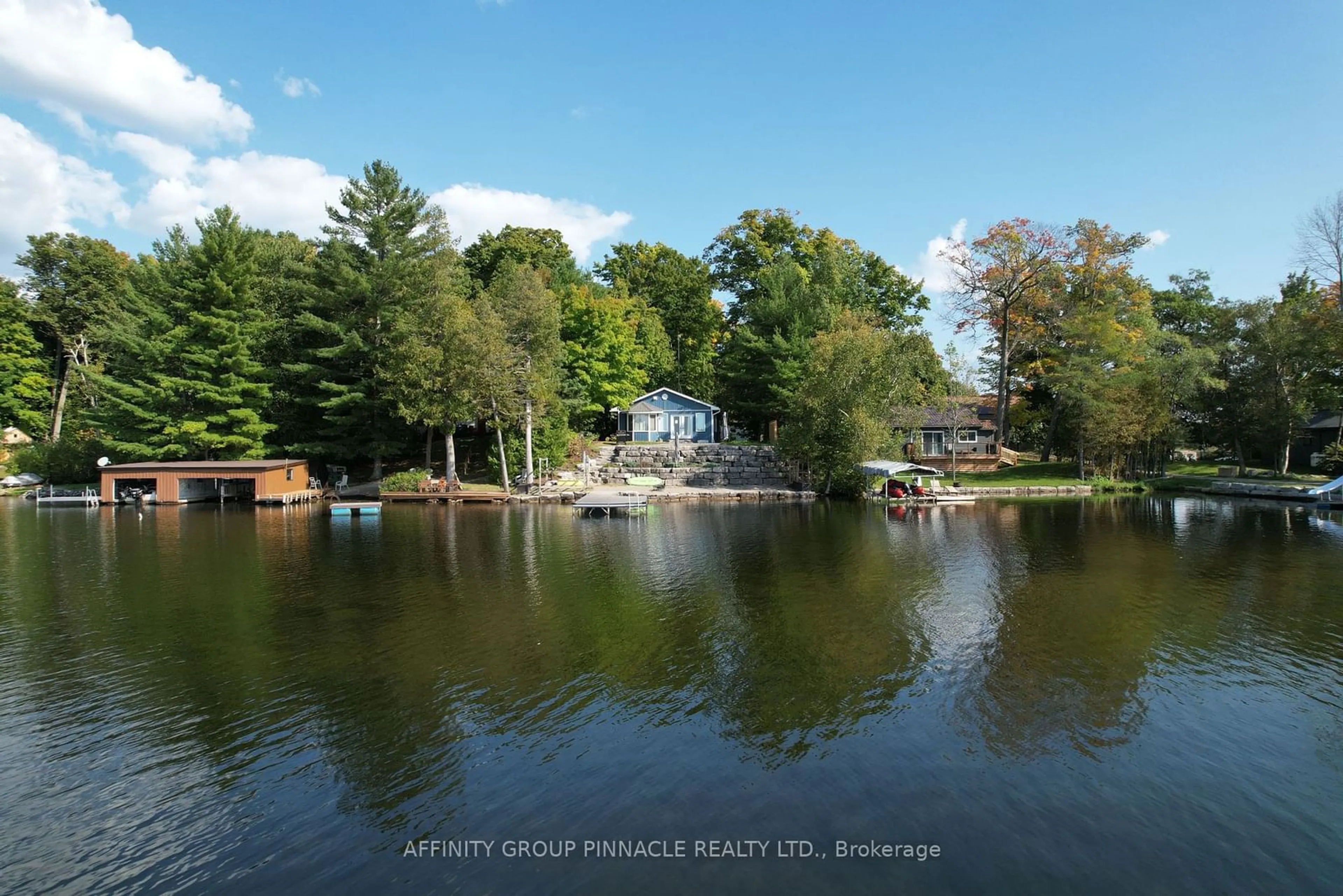 A pic from outside/outdoor area/front of a property/back of a property/a pic from drone, water/lake/river/ocean view for 139 Driftwood Village, Kawartha Lakes Ontario K0M 1K0