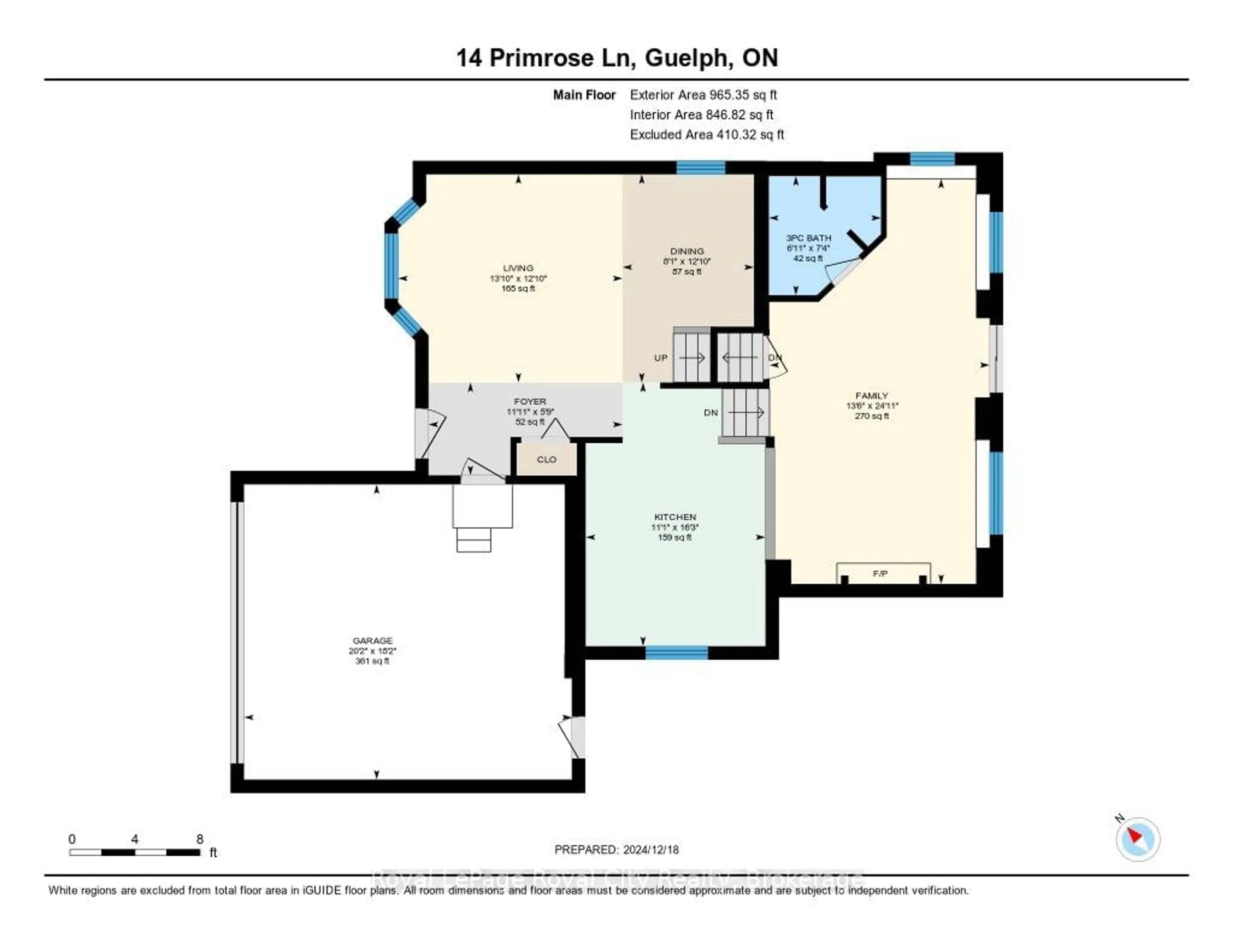 Floor plan for 14 Primrose Lane, Guelph Ontario N1H 7V4