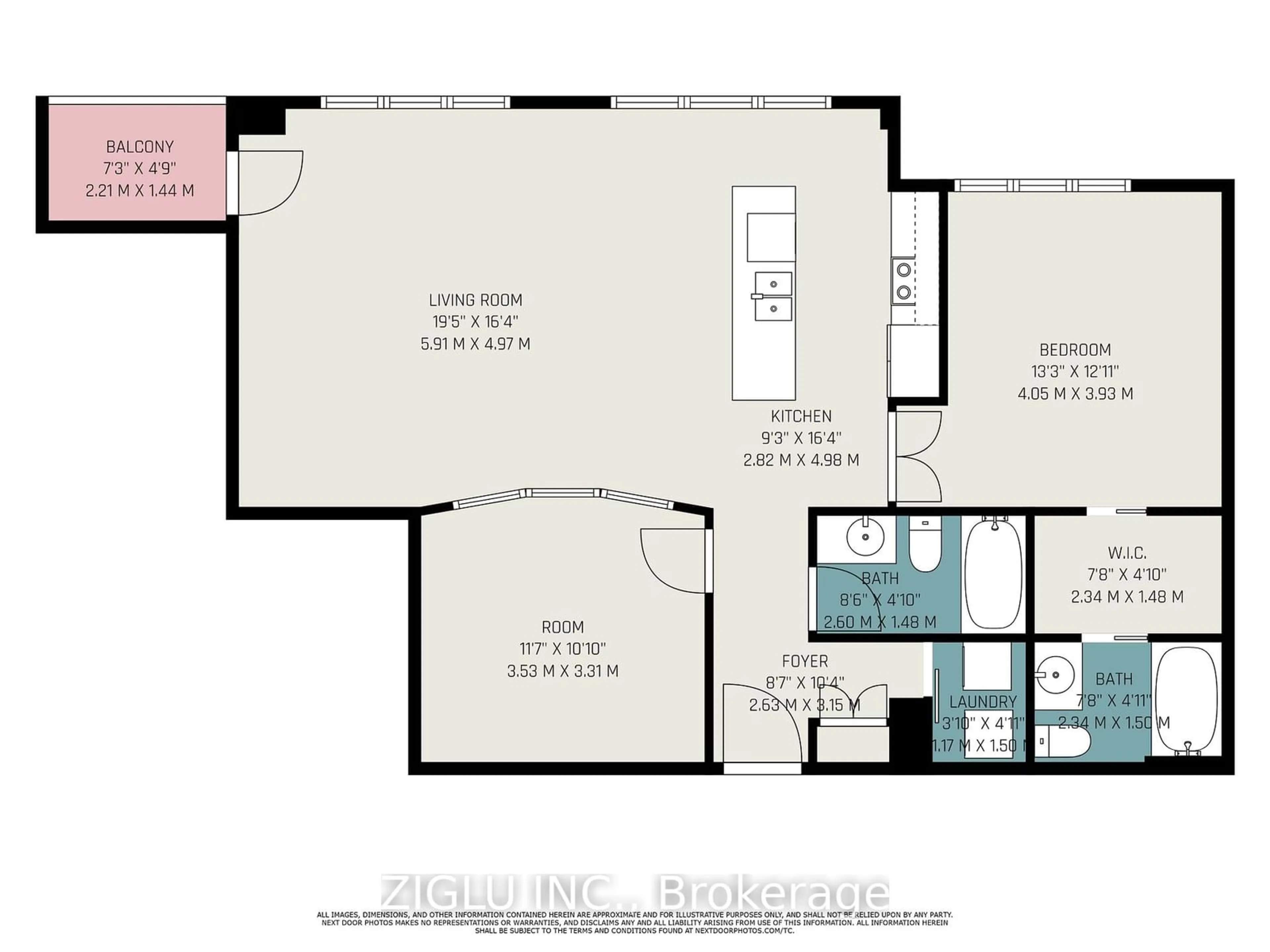 Floor plan for 290 Powell Ave #502, Dows Lake - Civic Hospital and Area Ontario K1S 5T3