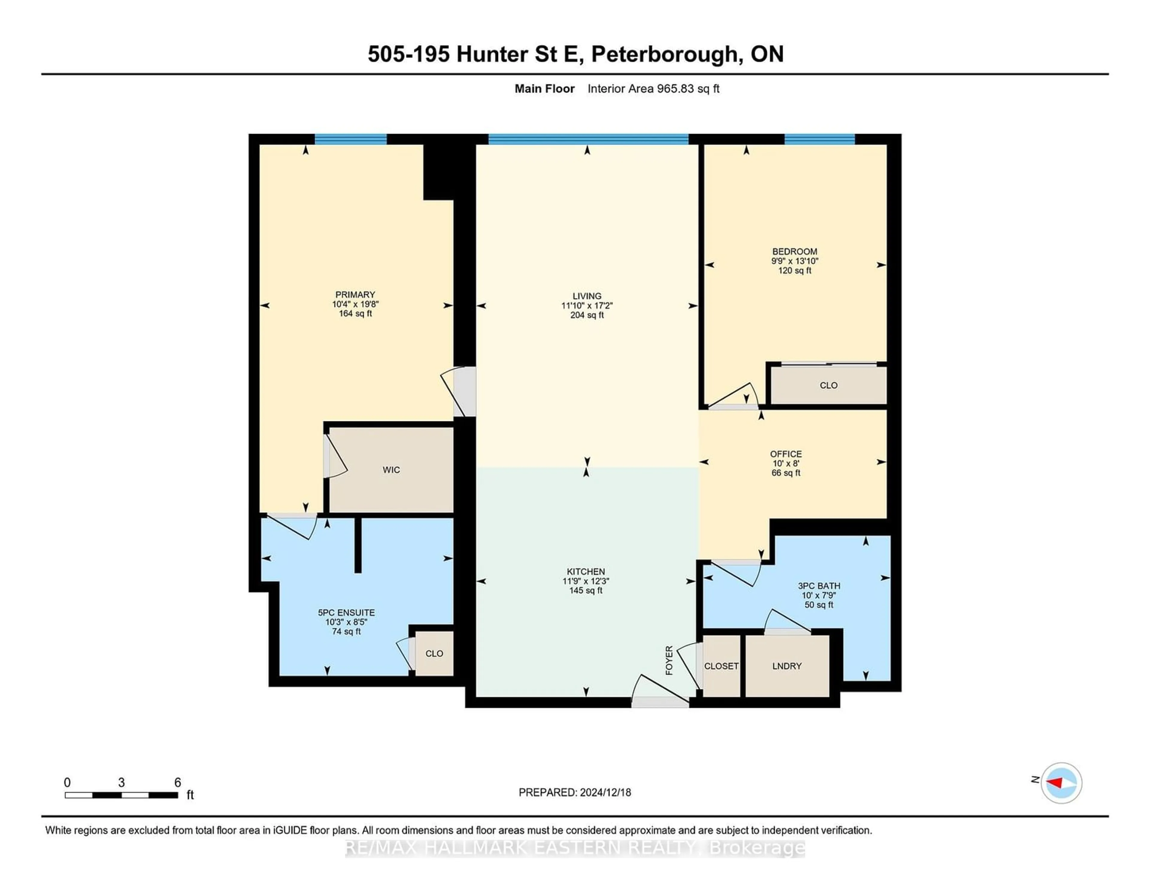 Floor plan for 195 Hunter St #505, Peterborough Ontario K9H 0K6