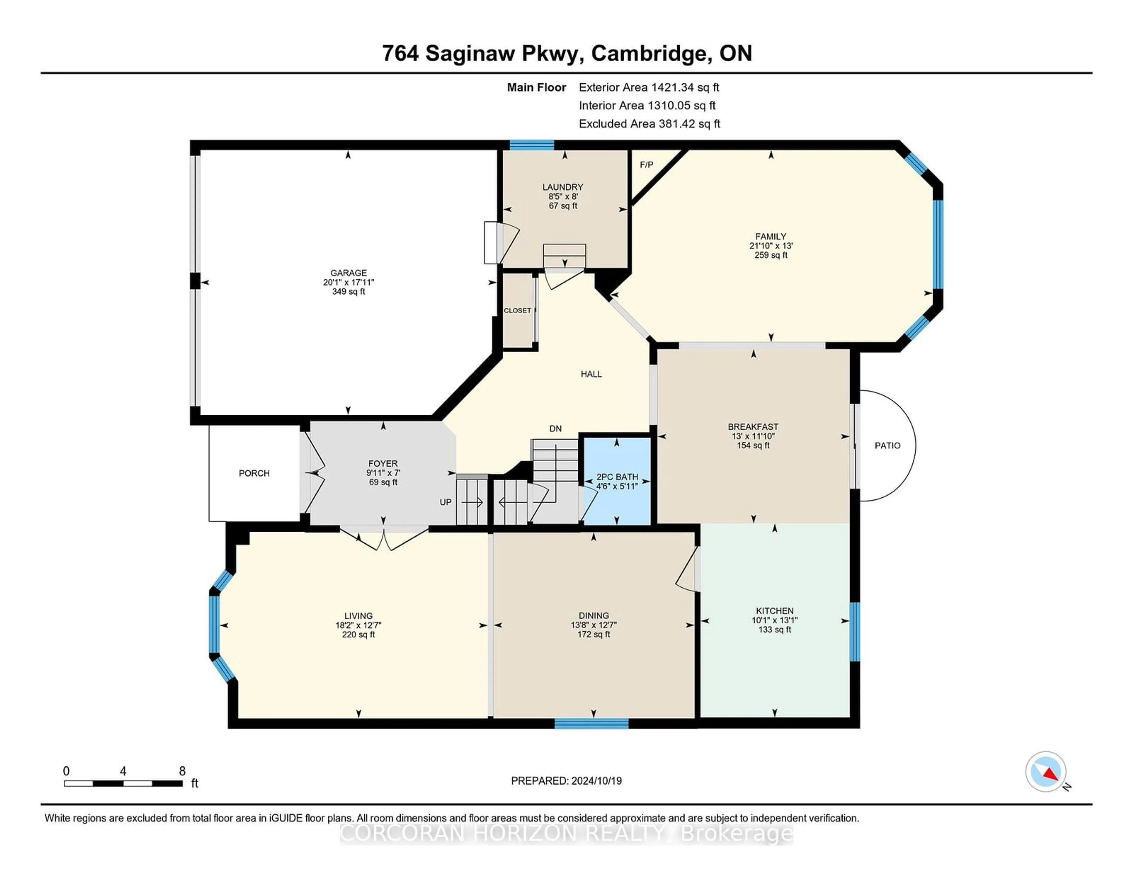 Floor plan for 764 Saginaw Pkwy, Cambridge Ontario N1T 1V6