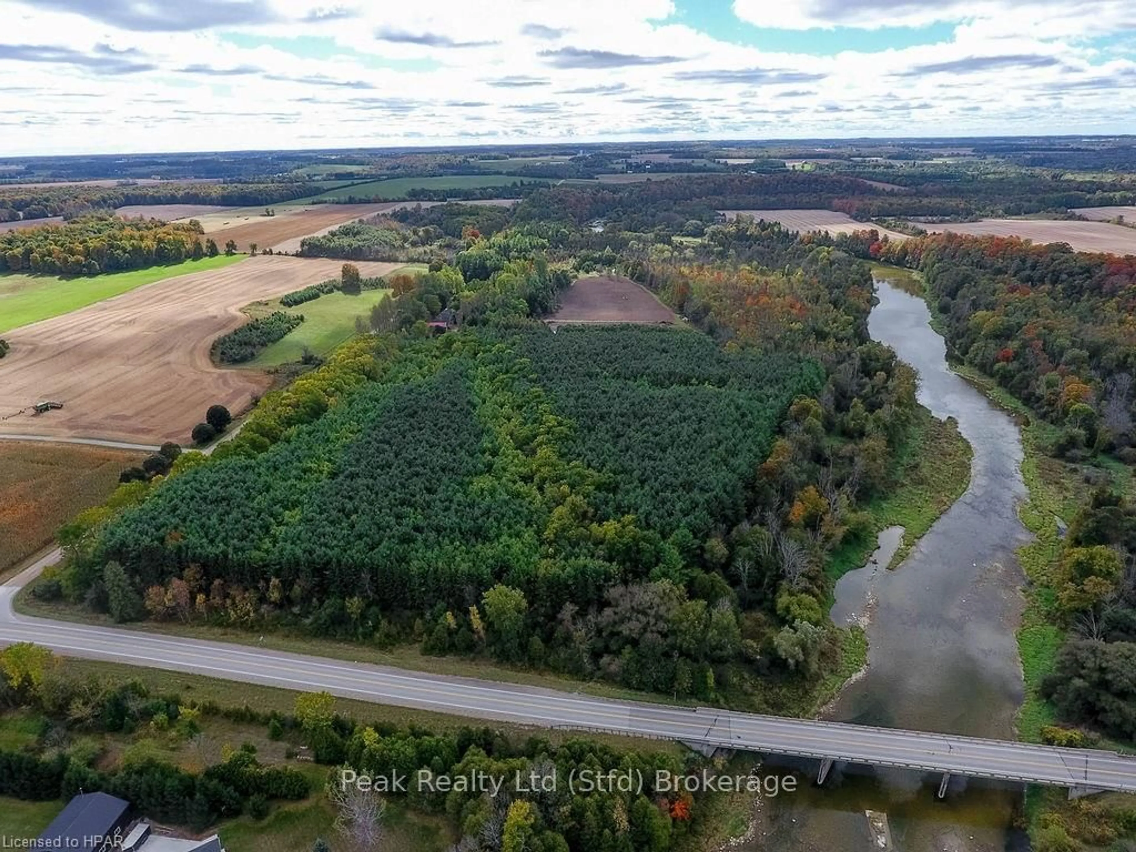 A pic from outside/outdoor area/front of a property/back of a property/a pic from drone, forest/trees view for 85043 MARNOCH LINE Line, North Huron Ontario N0G 1E0