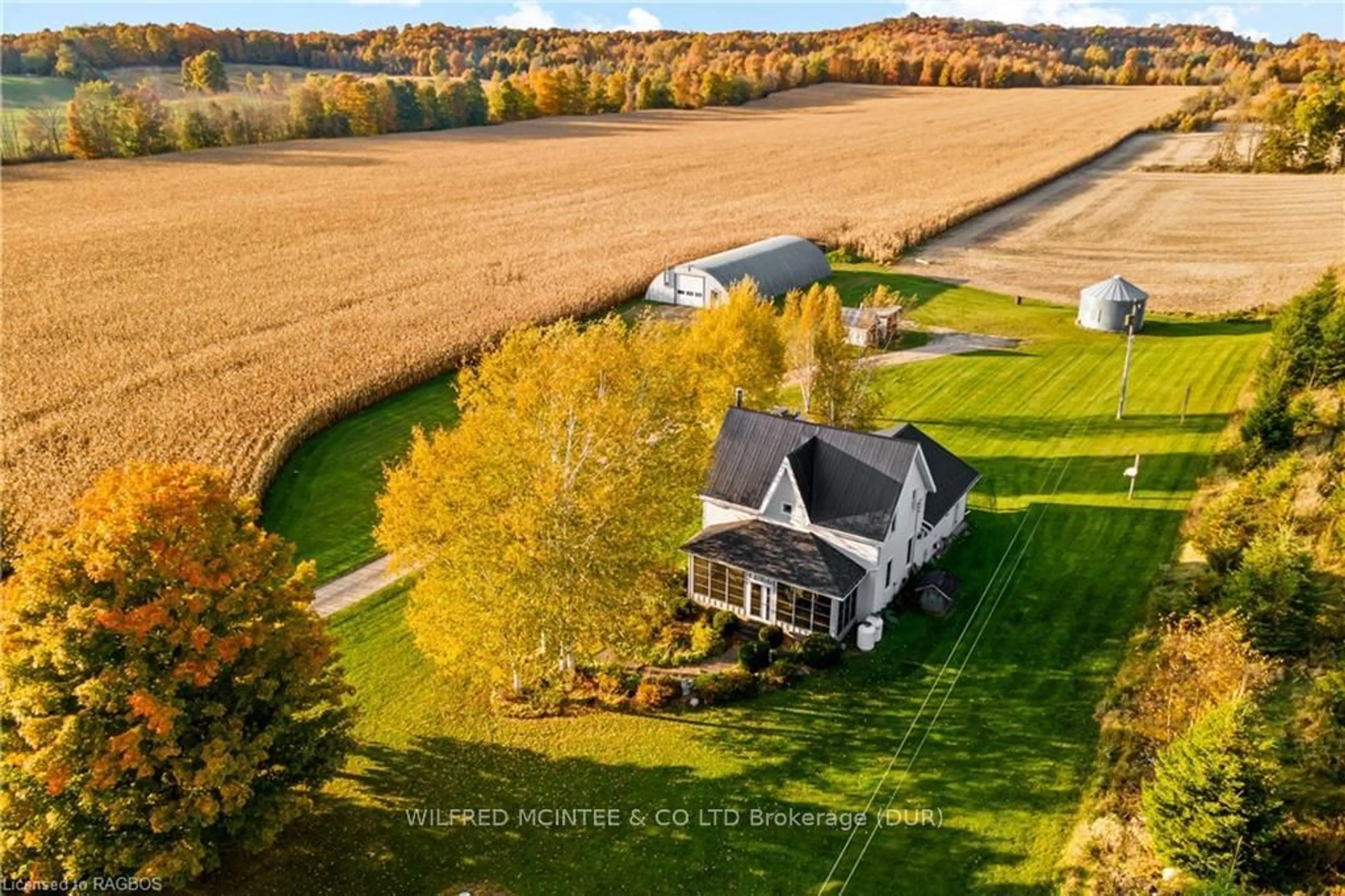 A pic from outside/outdoor area/front of a property/back of a property/a pic from drone, water/lake/river/ocean view for 522223 CONCESSION 12 NDR, West Grey Ontario N0G 1S0