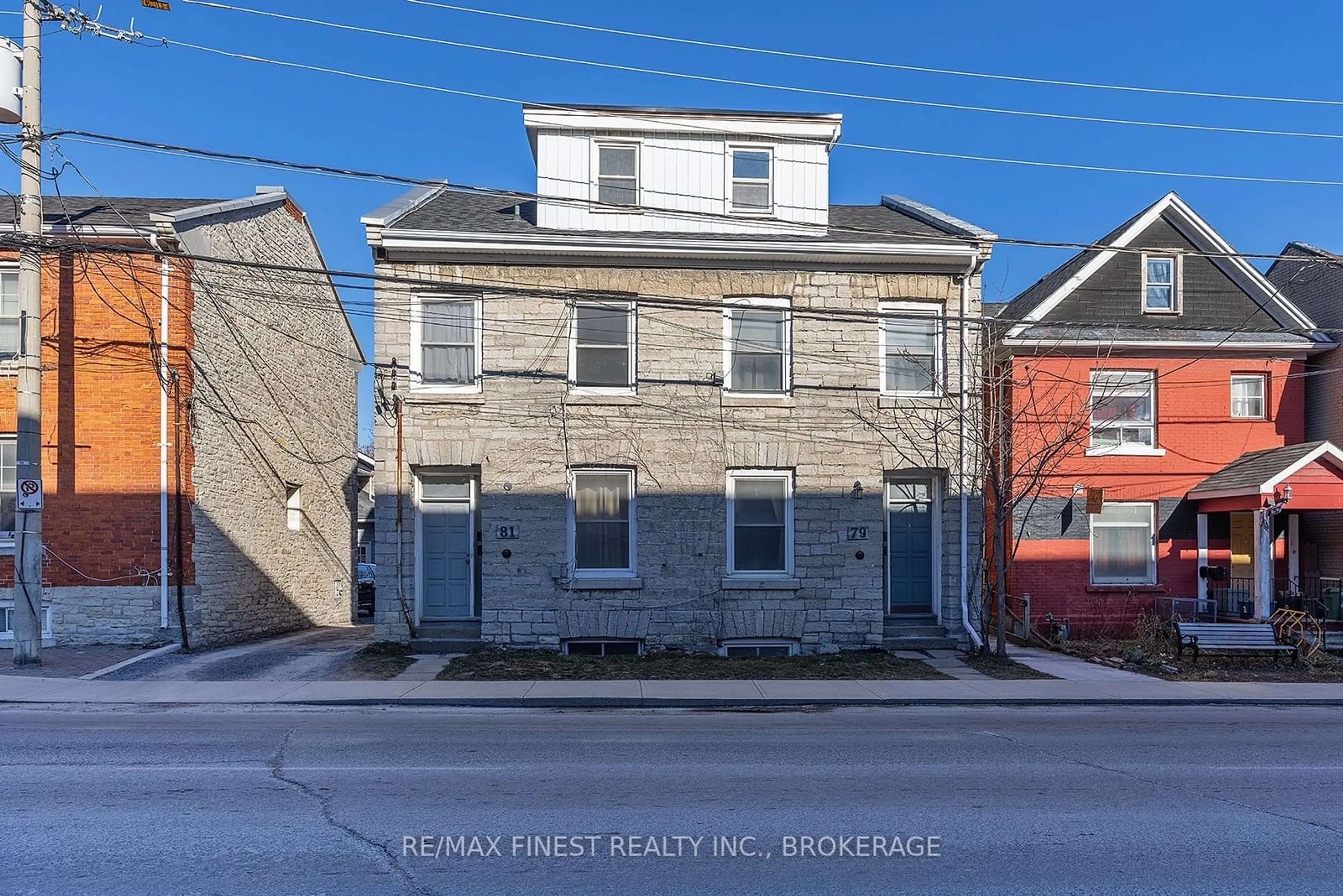 A pic from outside/outdoor area/front of a property/back of a property/a pic from drone, street for 79-81 Queen St, Kingston Ontario K7K 1A5