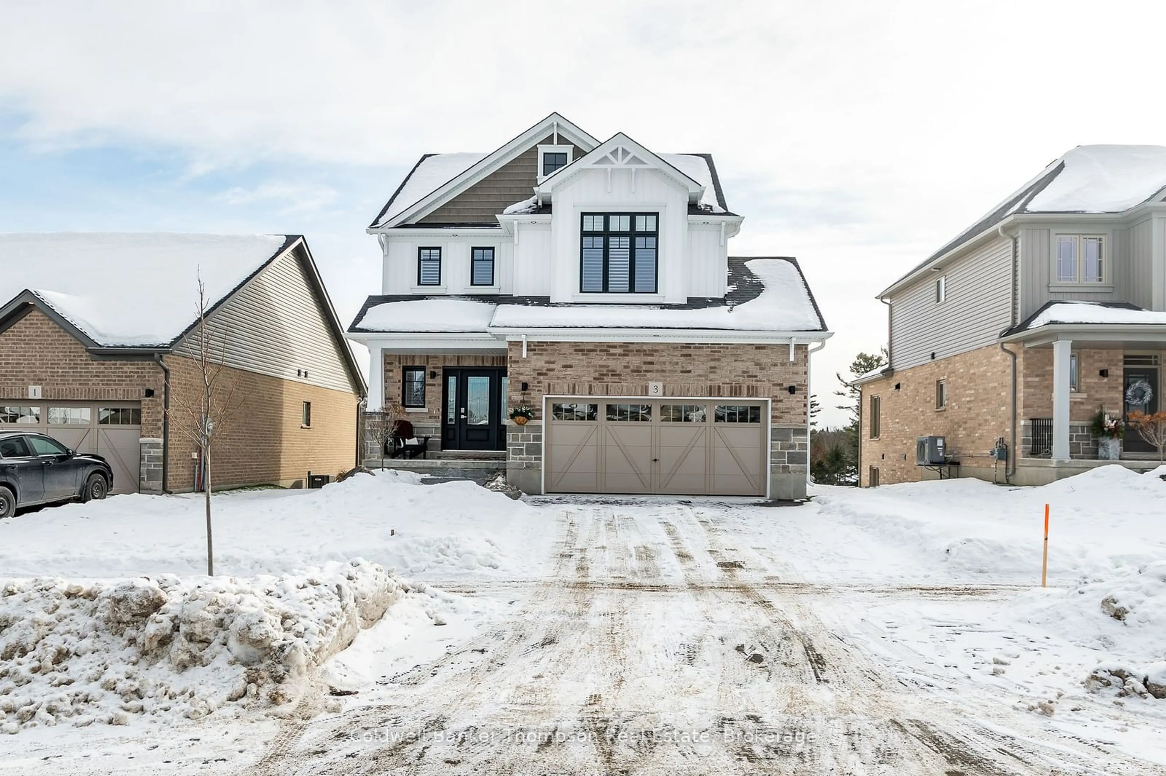 Home with brick exterior material, street for 3 Charles Morley Blvd, Huntsville Ontario P1H 0G5