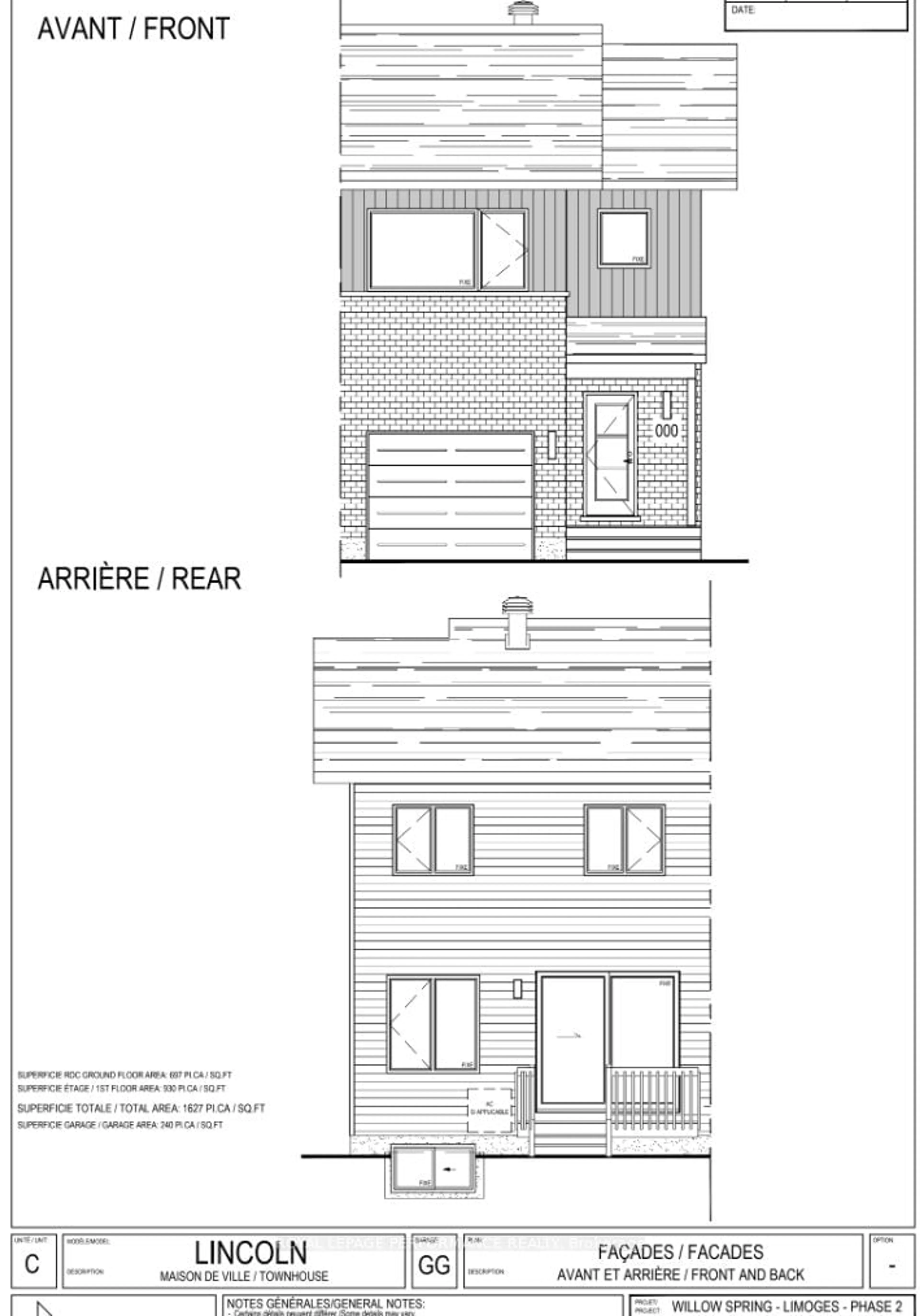 Floor plan for TH-152D Cypress St, The Nation Ontario K0A 2M0