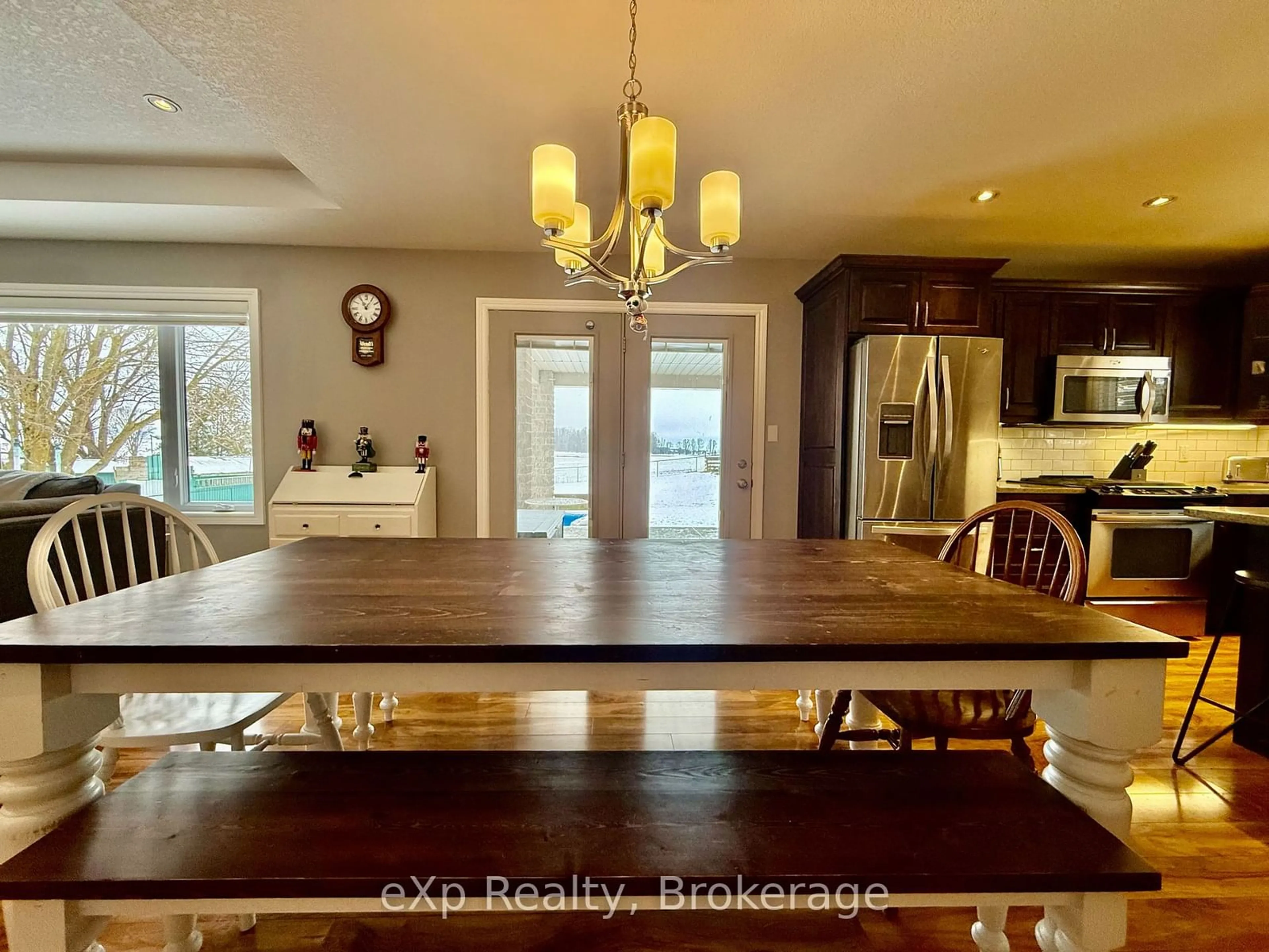 Open concept kitchen, wood/laminate floor for 11 Carroll St, South Bruce Ontario N0G 2J0