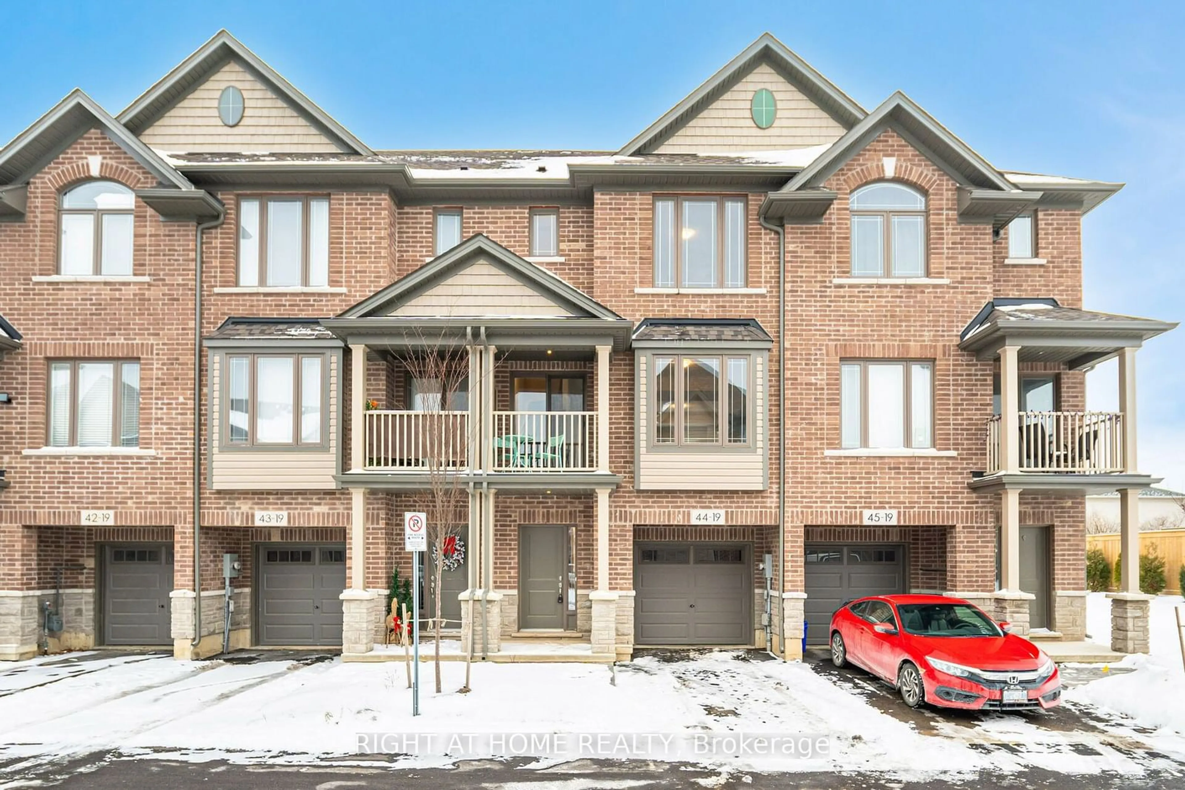 Home with brick exterior material, street for 19 Picardy Dr #44, Hamilton Ontario L8J 0M7