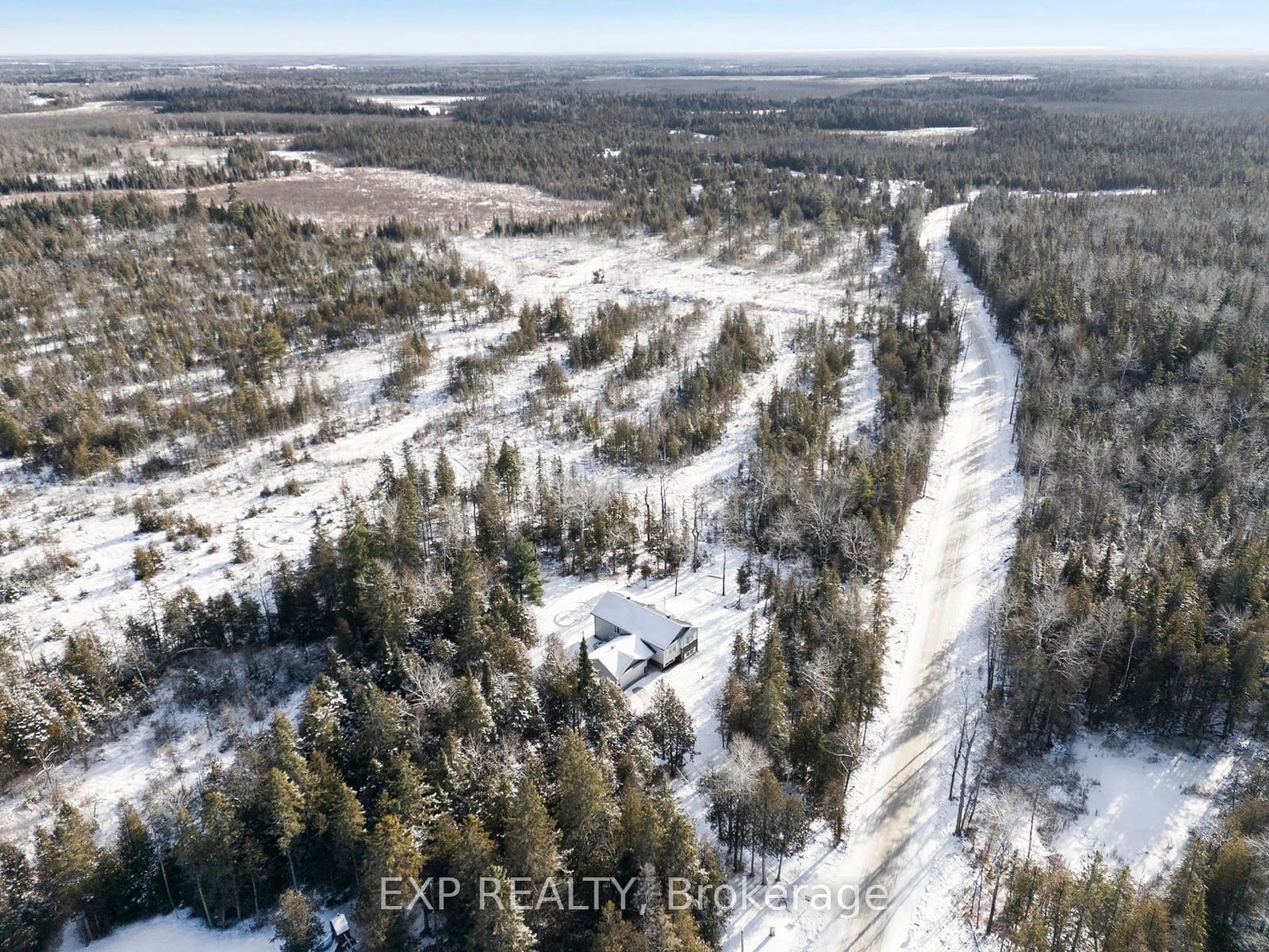 A pic from outside/outdoor area/front of a property/back of a property/a pic from drone, forest/trees view for 883 Pinery Rd, Montague Ontario K7A 4S7