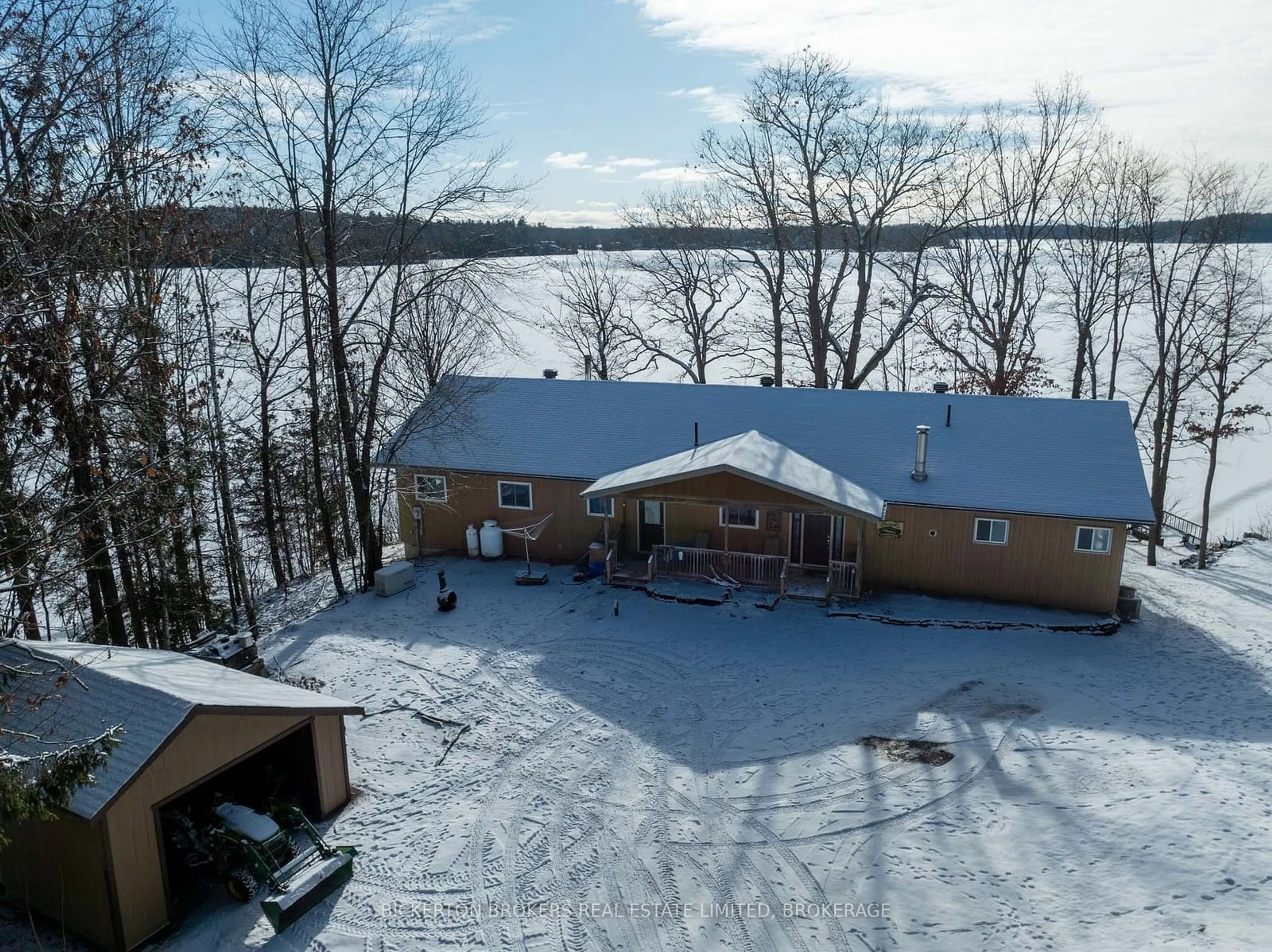 A pic from outside/outdoor area/front of a property/back of a property/a pic from drone, water/lake/river/ocean view for 105 Taber Hill Lane, Rideau Lakes Ontario K0G 1E0