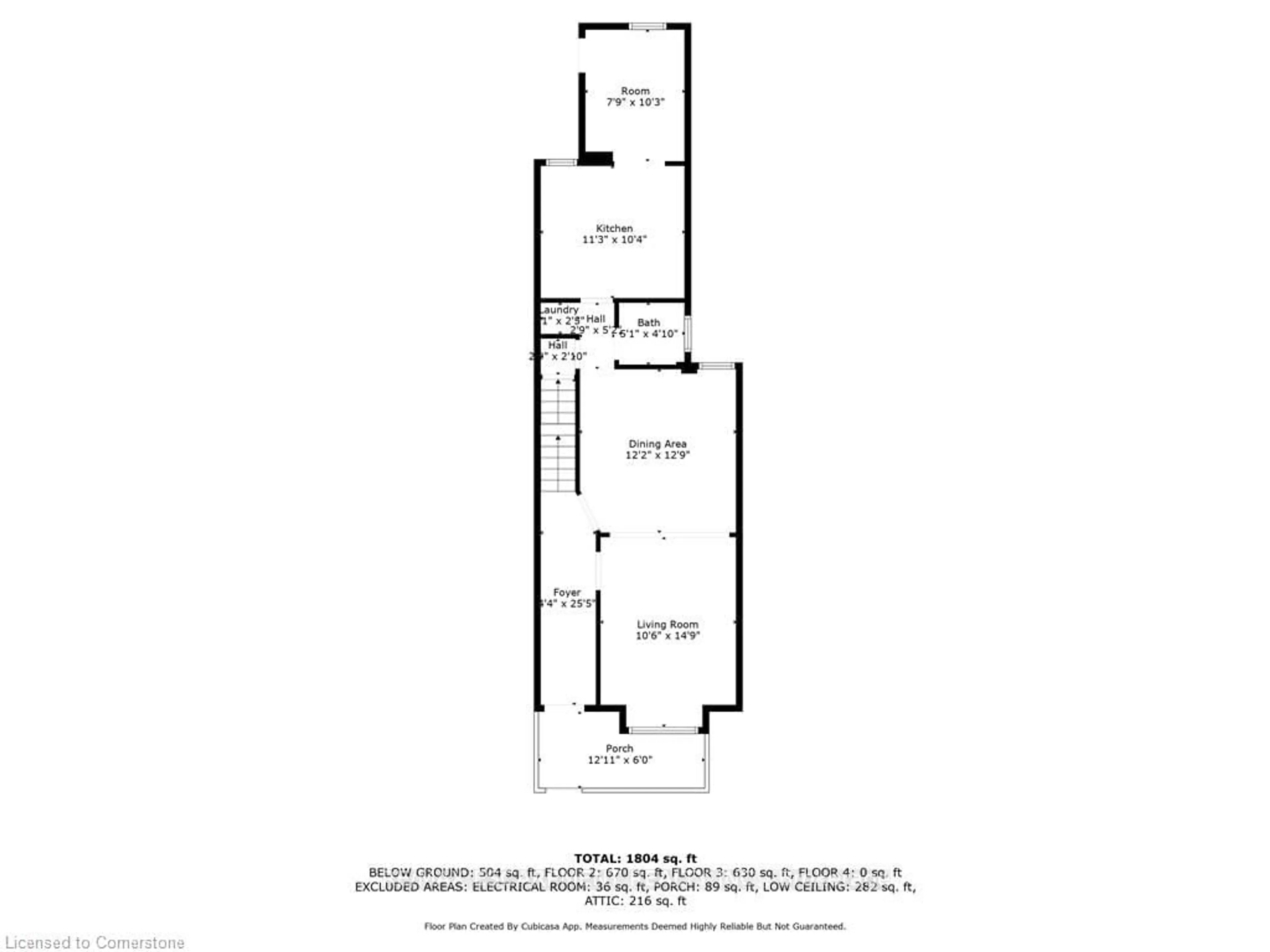 Floor plan for 166 Catharine St, Hamilton Ontario L8L 4S5