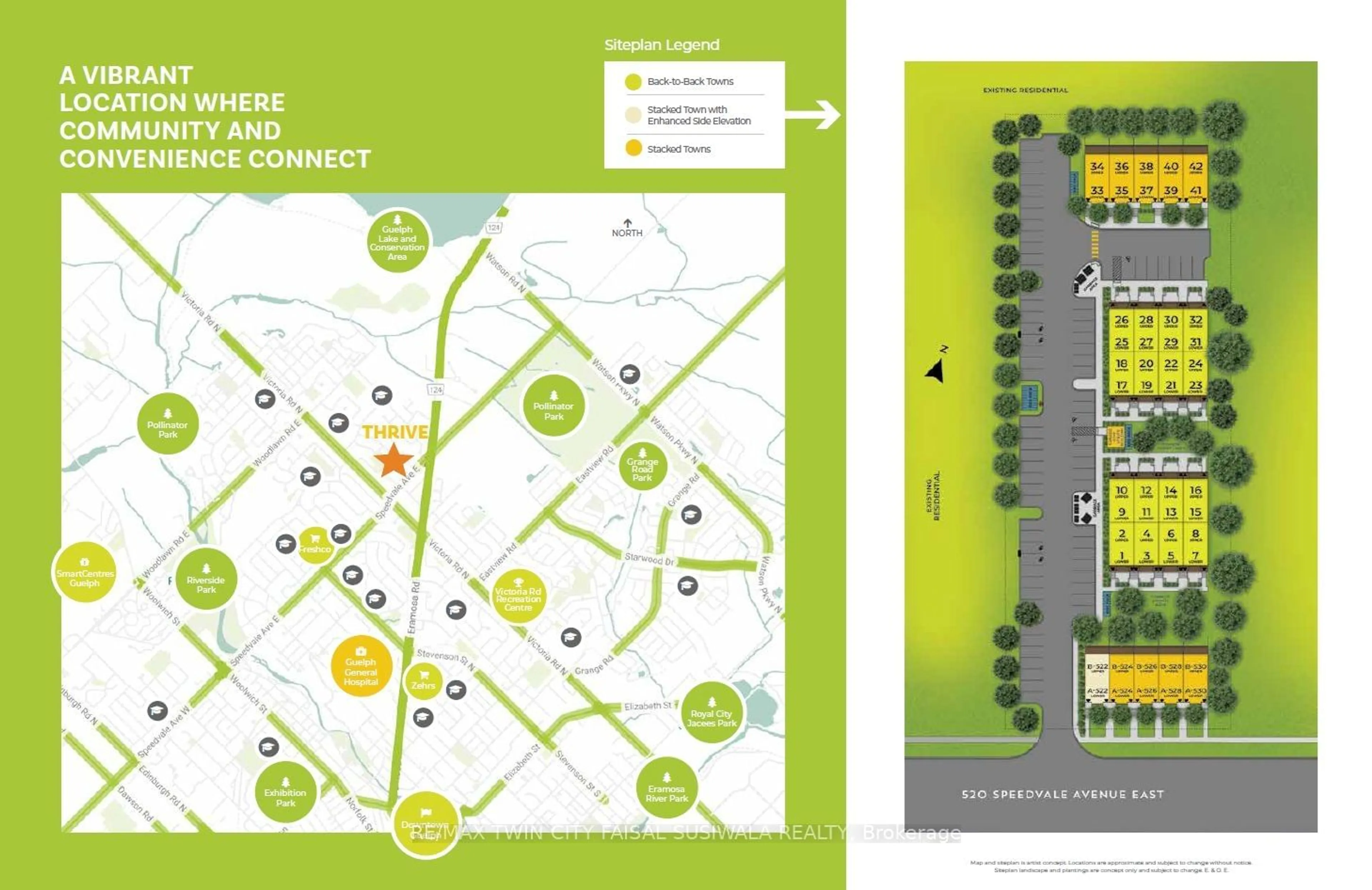 Picture of a map for 520 Speedvale Ave #A522, Guelph Ontario N1E 1P6