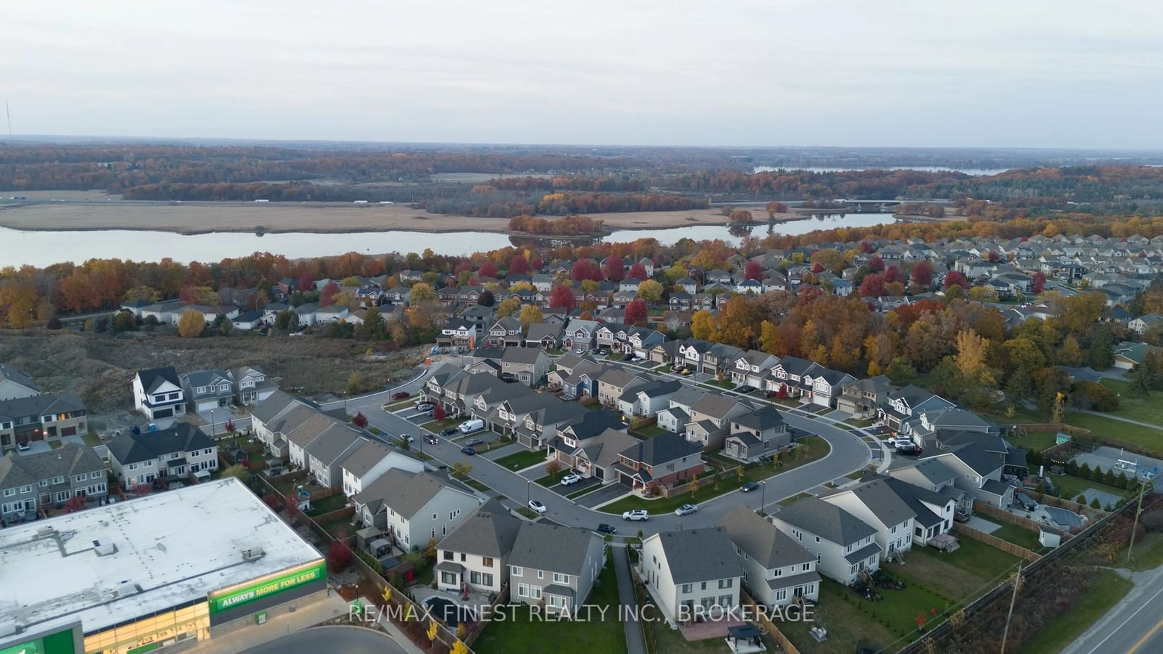 A pic from outside/outdoor area/front of a property/back of a property/a pic from drone, water/lake/river/ocean view for 621 HALLOWAY Dr, Kingston Ontario K7K 0H5