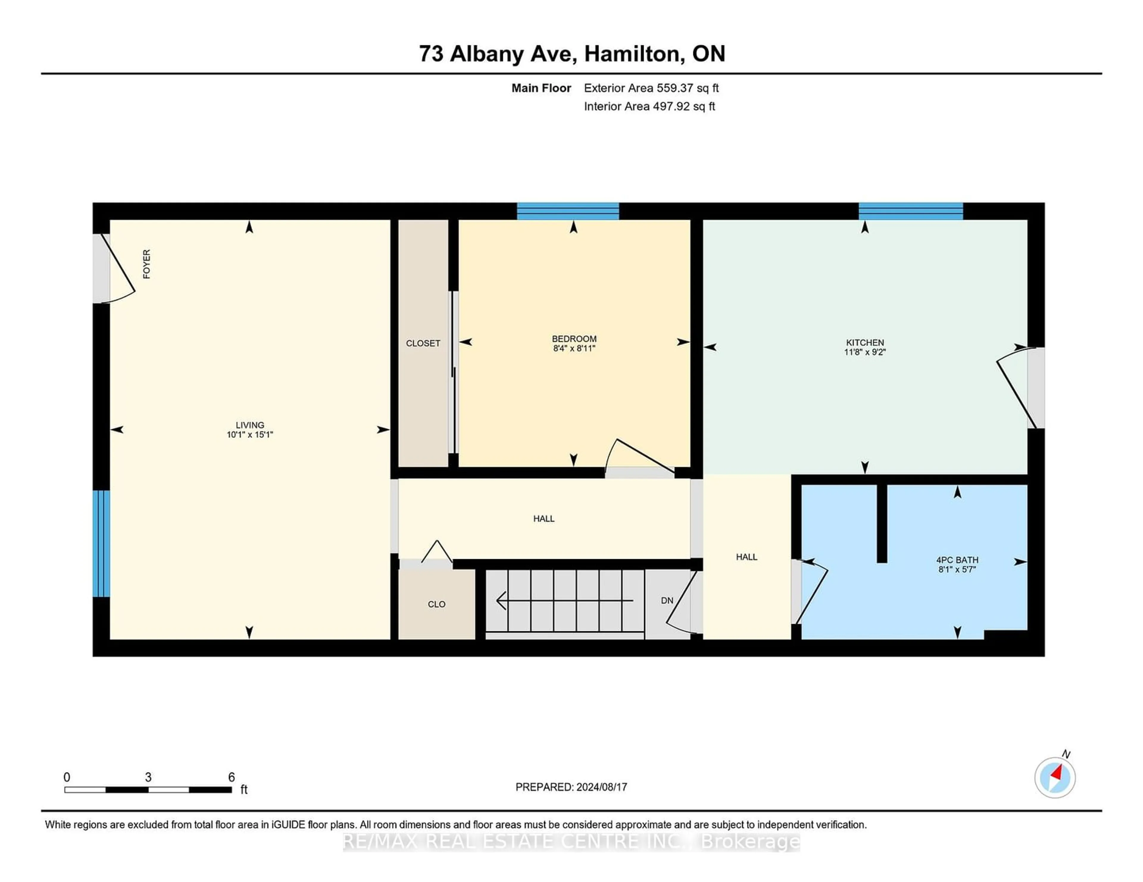 Floor plan for 73 Albany Ave, Hamilton Ontario L8H 2H4