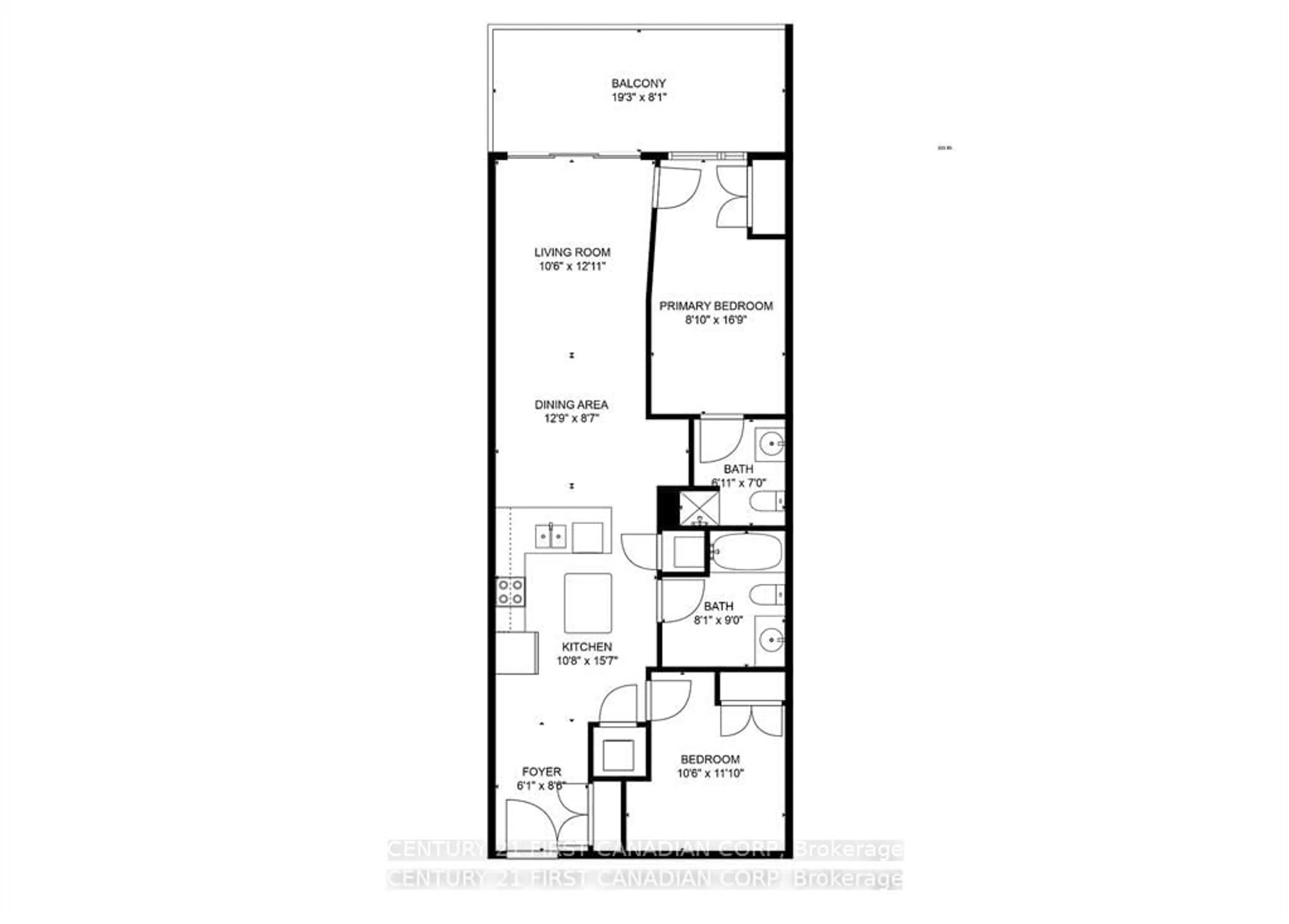 Floor plan for 85 Morrell St #221B, Brantford Ontario N3T 4J6