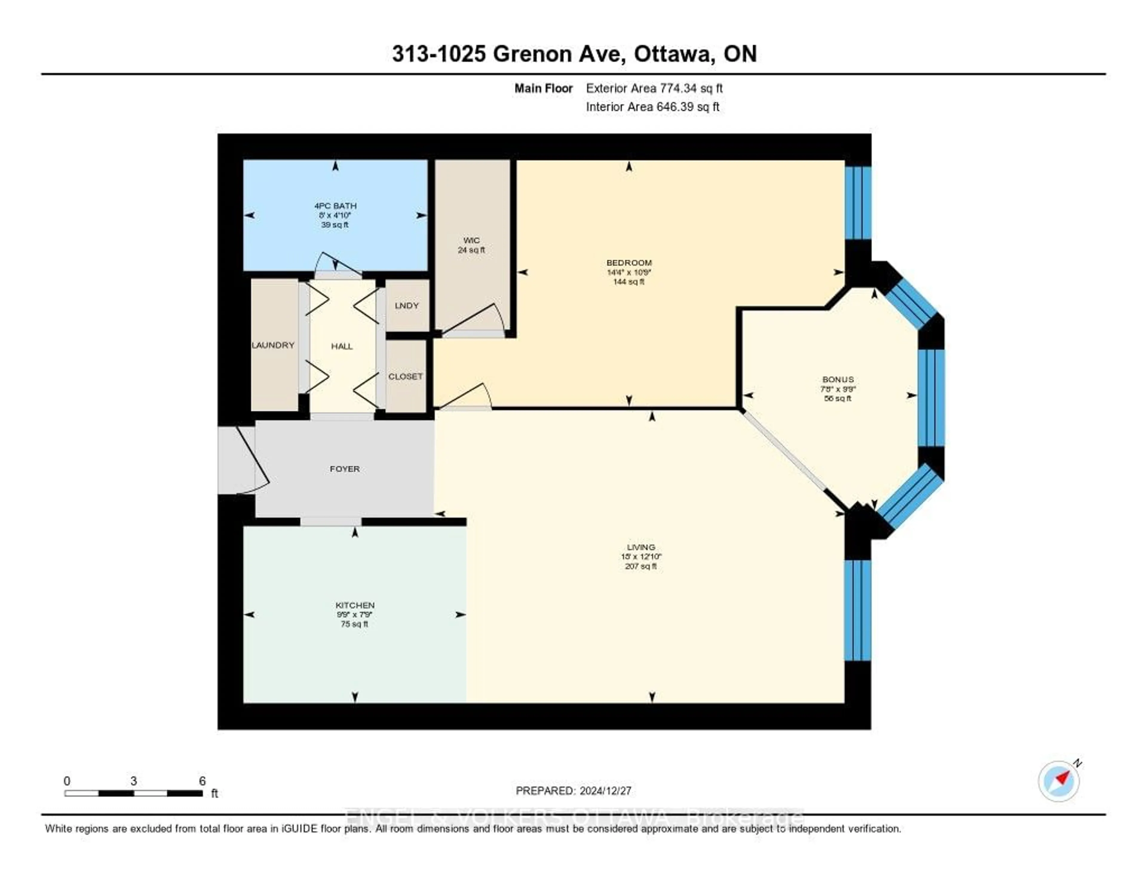 Floor plan for 1025 Grenon Ave #313, Britannia Heights - Queensway Terrace N and Area Ontario K2B 8S5