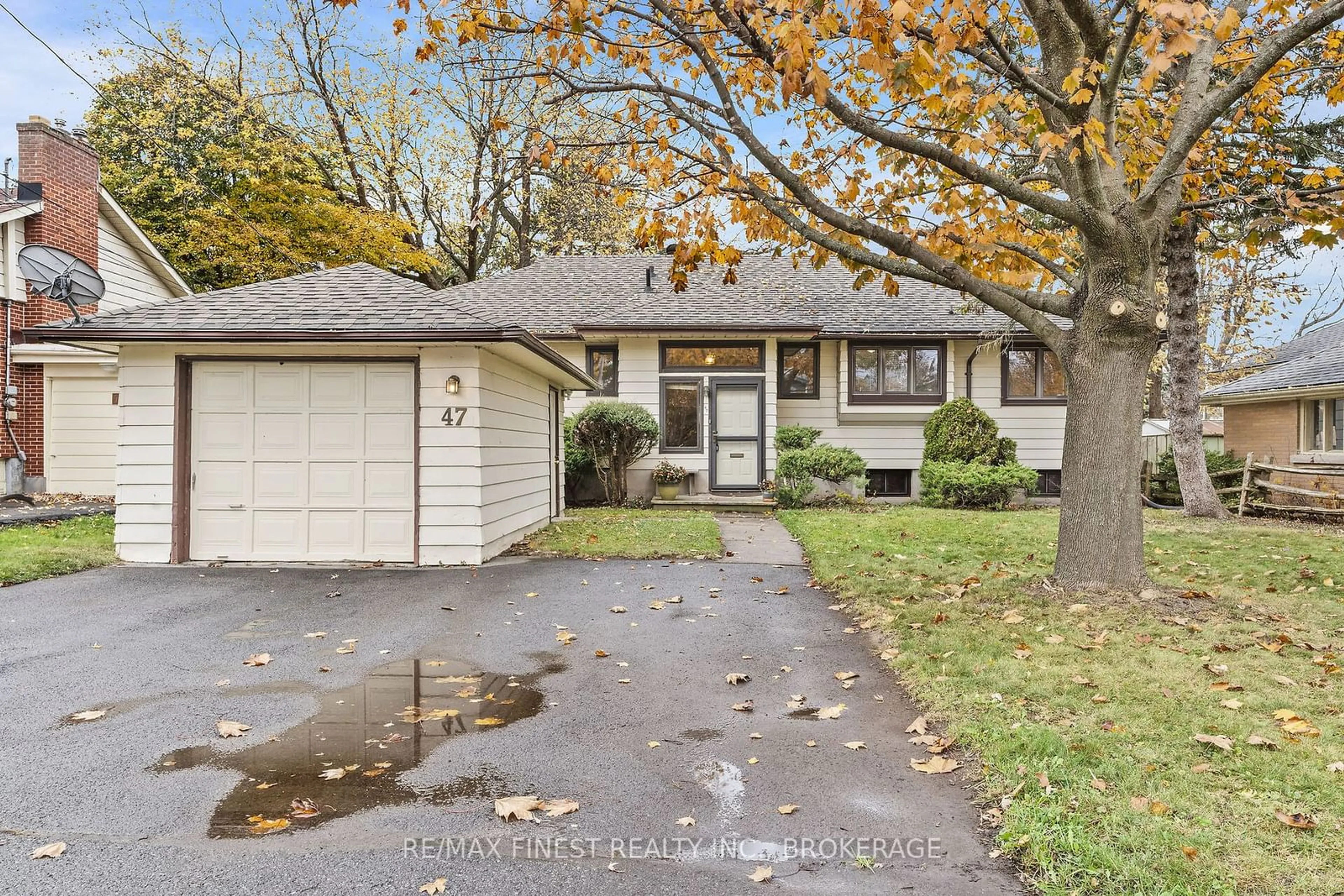 Home with vinyl exterior material, street for 47 Jorene Dr, Kingston Ontario K7M 3X5