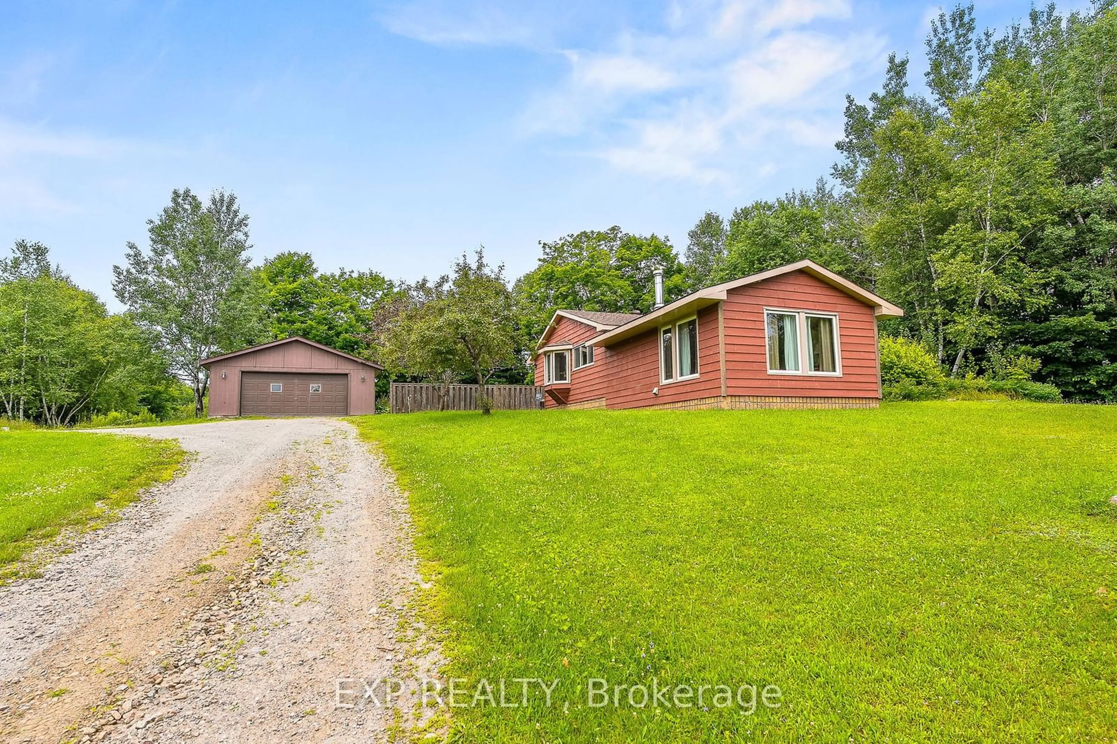 A pic from outside/outdoor area/front of a property/back of a property/a pic from drone, water/lake/river/ocean view for 1037 Kernohan Farm Tr, Minden Hills Ontario K0M 2K0