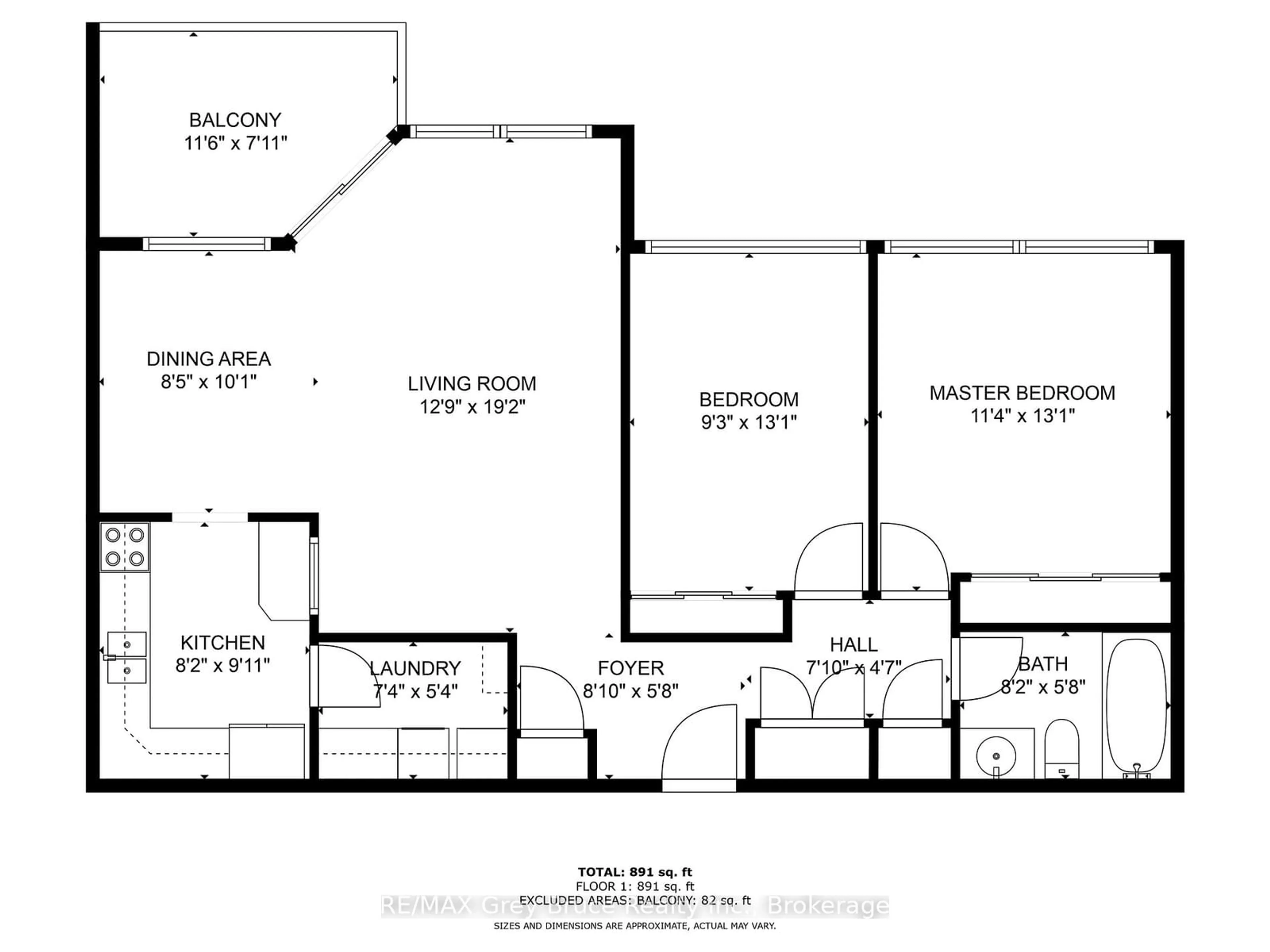 Floor plan for 860 9th St #203, Owen Sound Ontario N4K 1R2