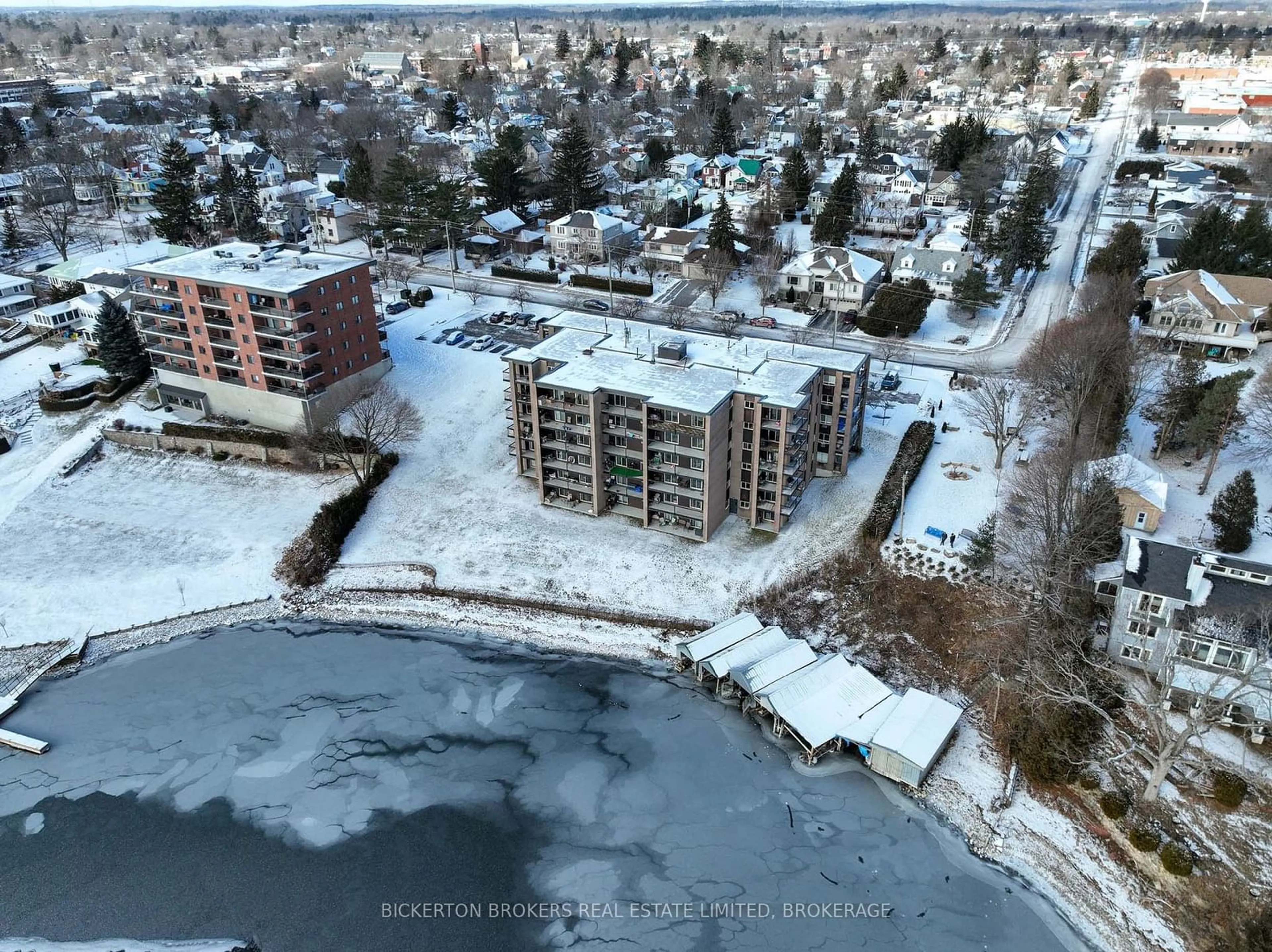 A pic from outside/outdoor area/front of a property/back of a property/a pic from drone, water/lake/river/ocean view for 610 William St #404, Gananoque Ontario K7G 3A4