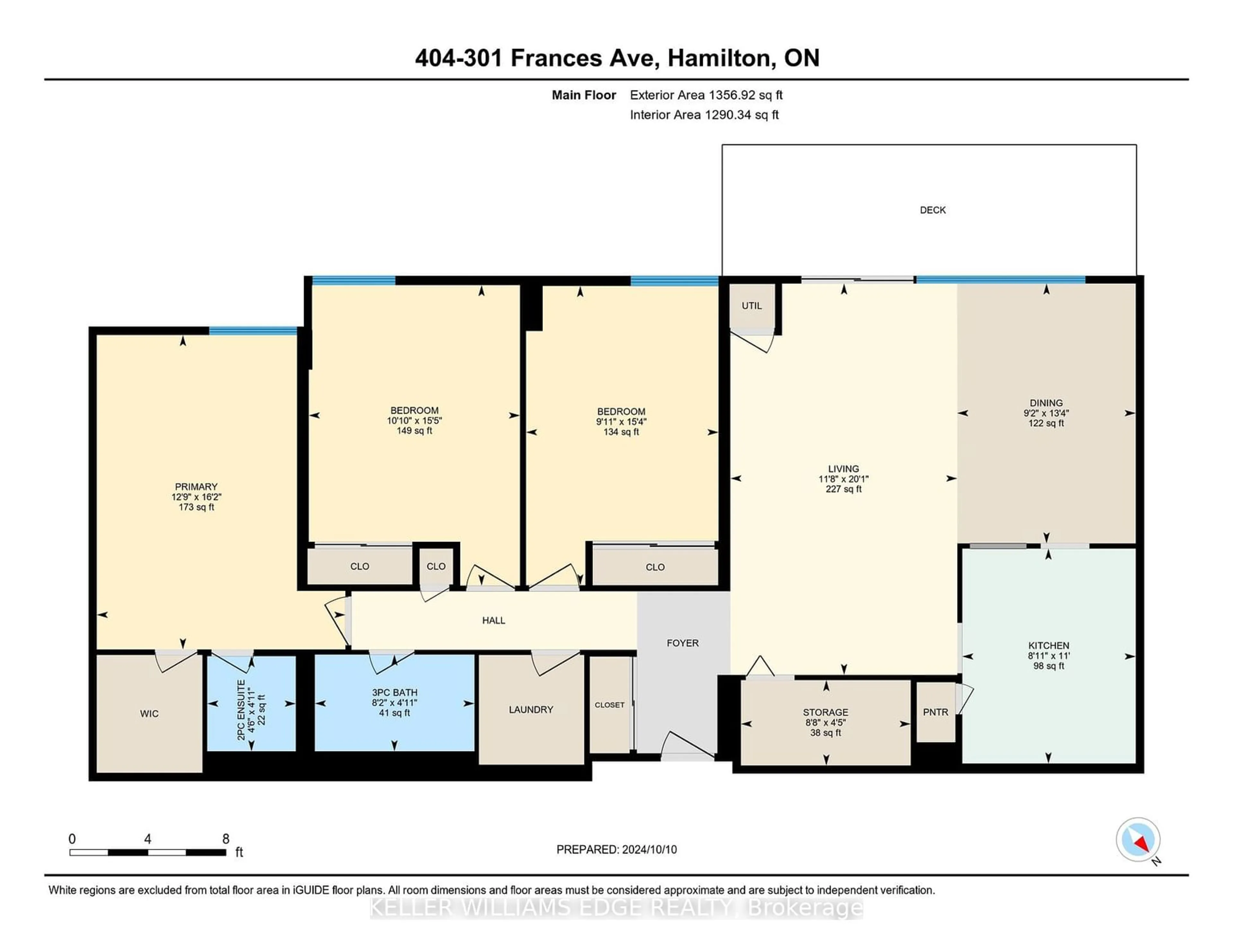 Floor plan for 301 Frances Ave #404, Hamilton Ontario L8E 3W6