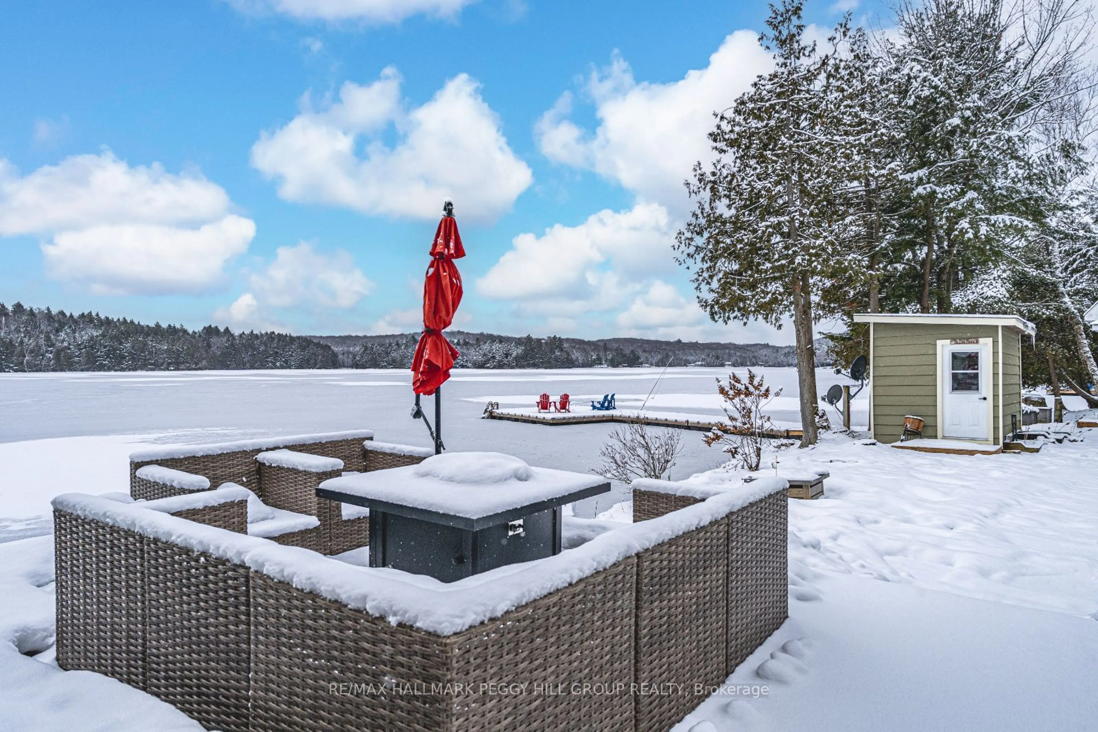 Patio, water/lake/river/ocean view for 3978 South Portage Rd, Huntsville Ontario P1H 2J3