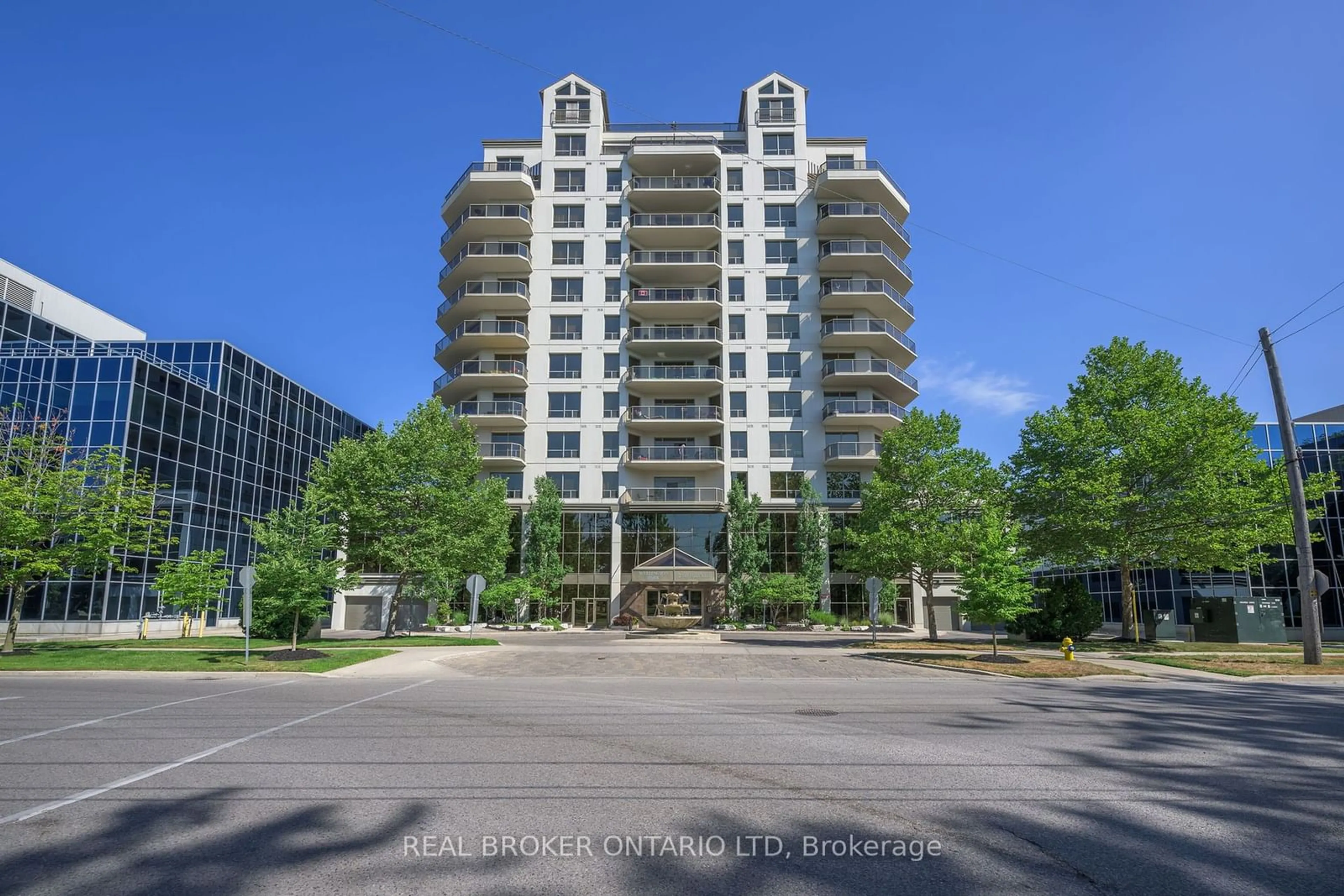 A pic from outside/outdoor area/front of a property/back of a property/a pic from drone, building for 250 Pall Mall St #707, London Ontario N6A 6K3