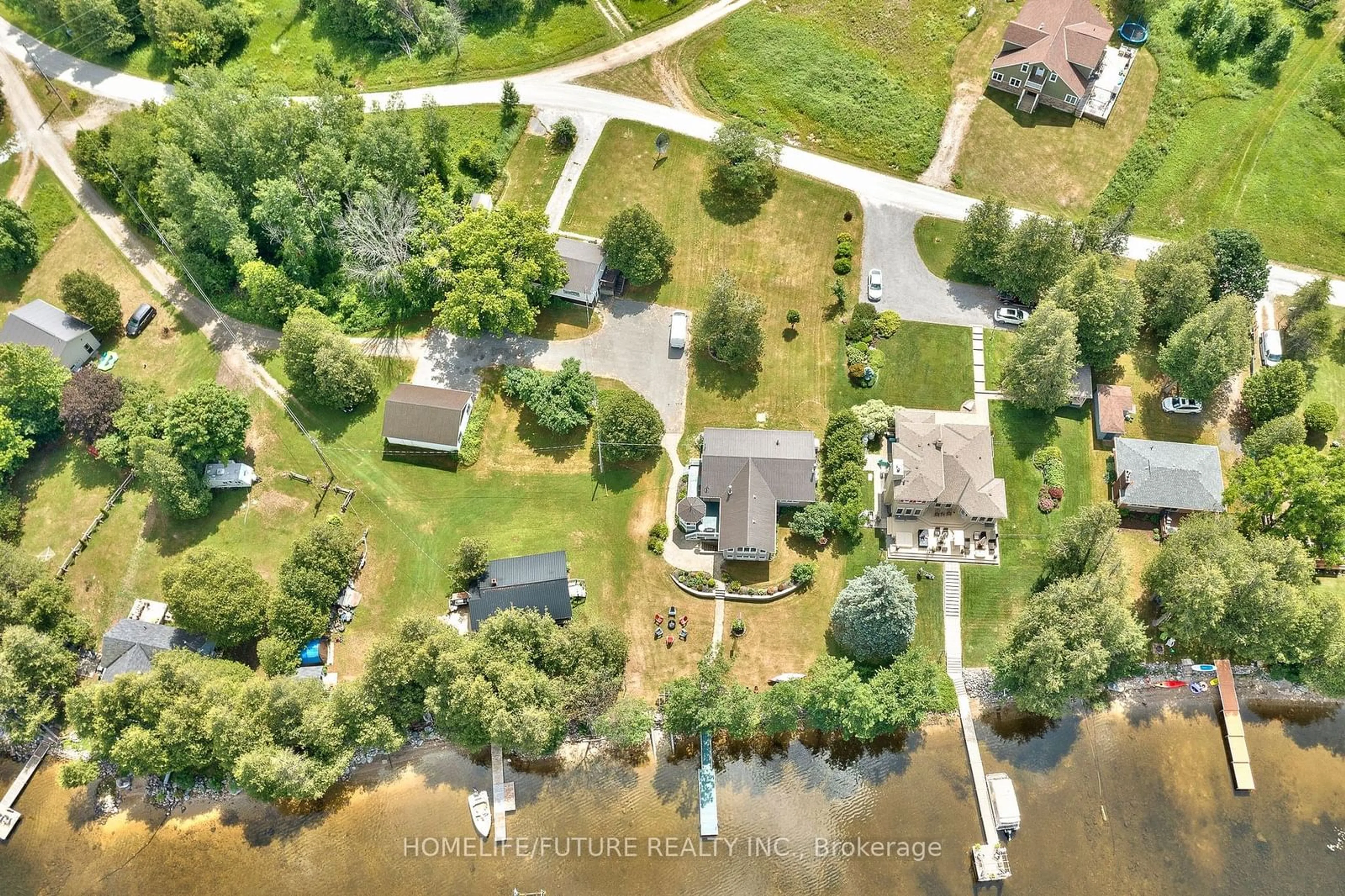 A pic from outside/outdoor area/front of a property/back of a property/a pic from drone, water/lake/river/ocean view for 442 Hall Shore Dr, Lanark Highlands Ontario K0G 1M0