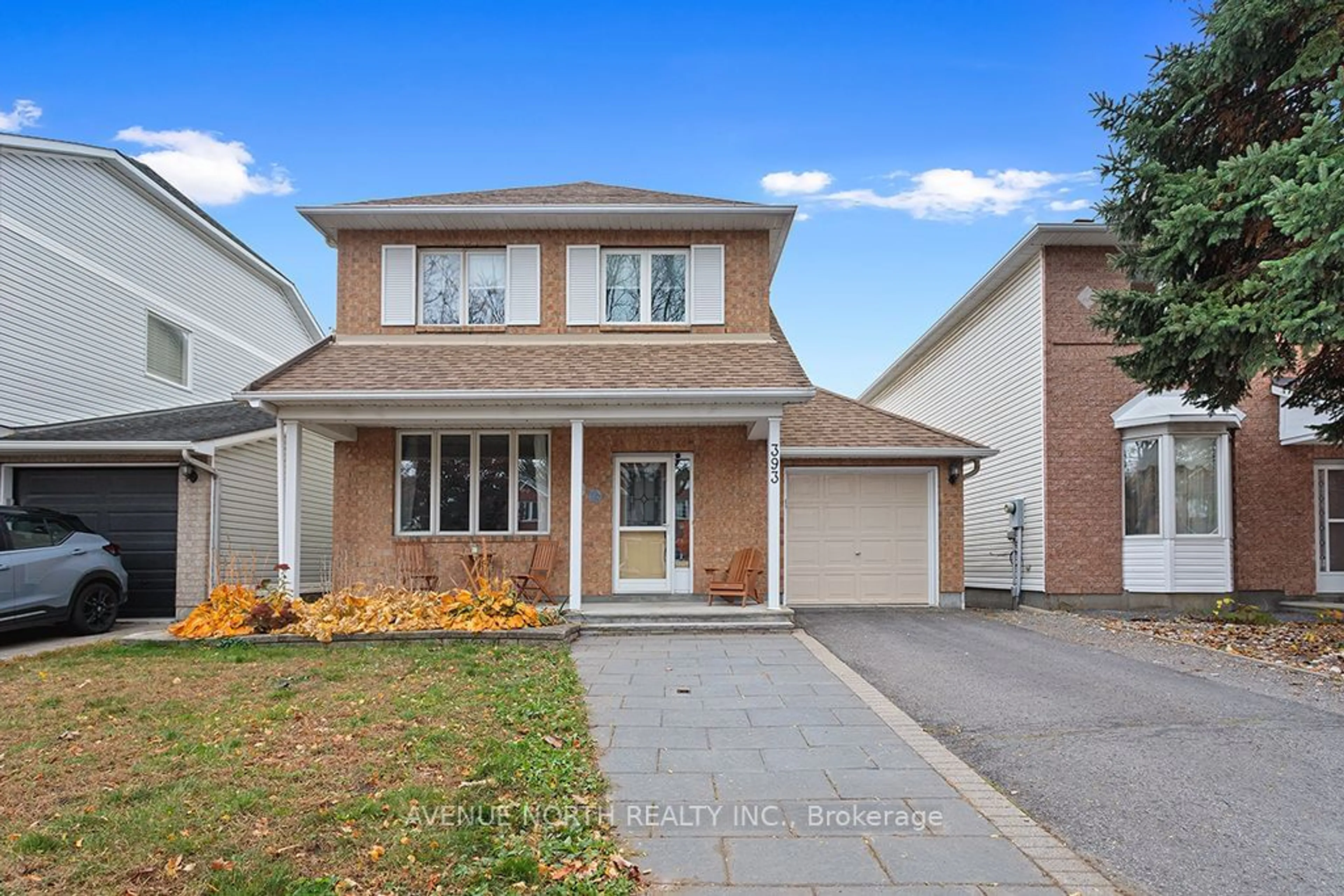 Home with brick exterior material, street for 393 STONEWAY Dr, Barrhaven Ontario K2G 6G7