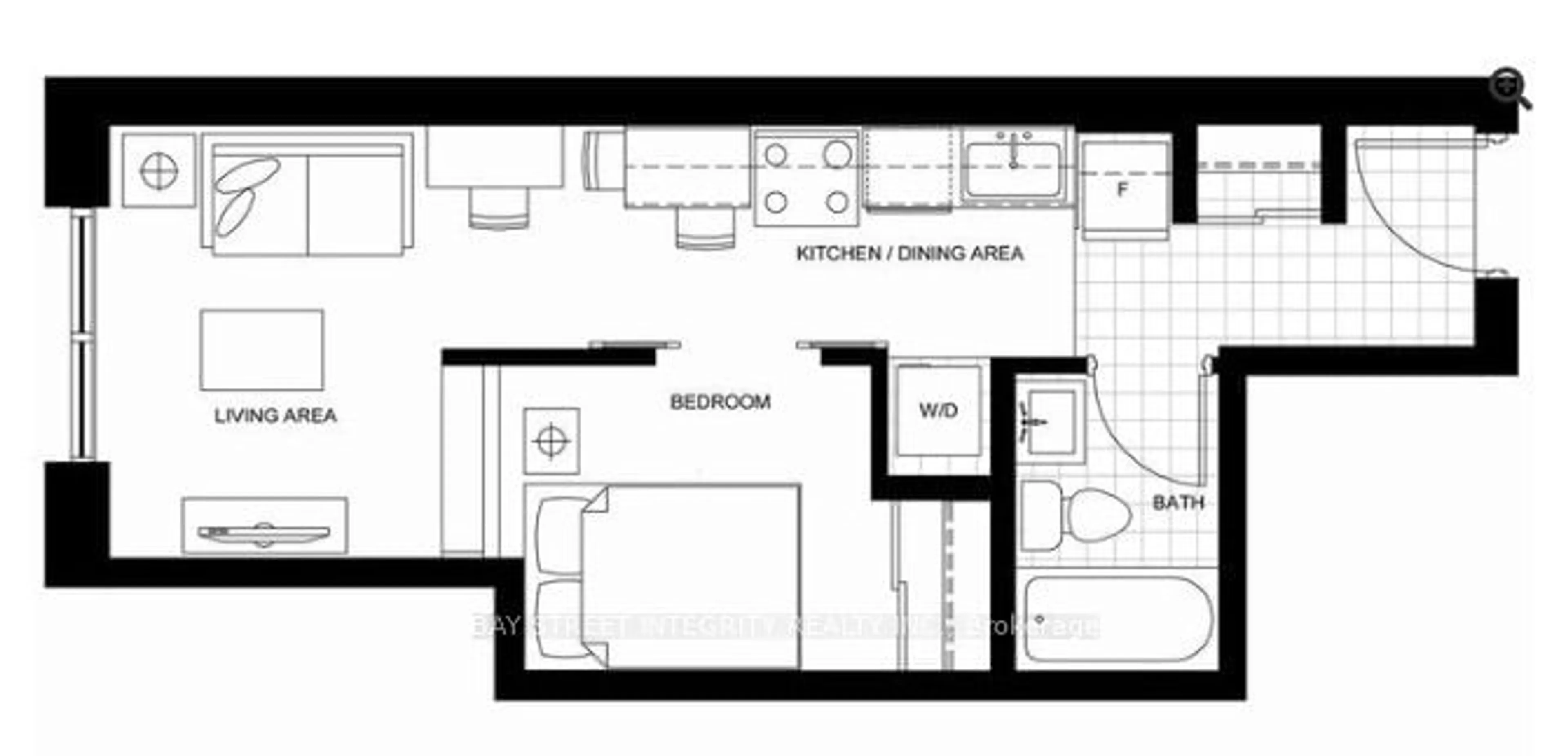 Floor plan for 652 Princess St #417, Kingston Ontario K7L 1E5