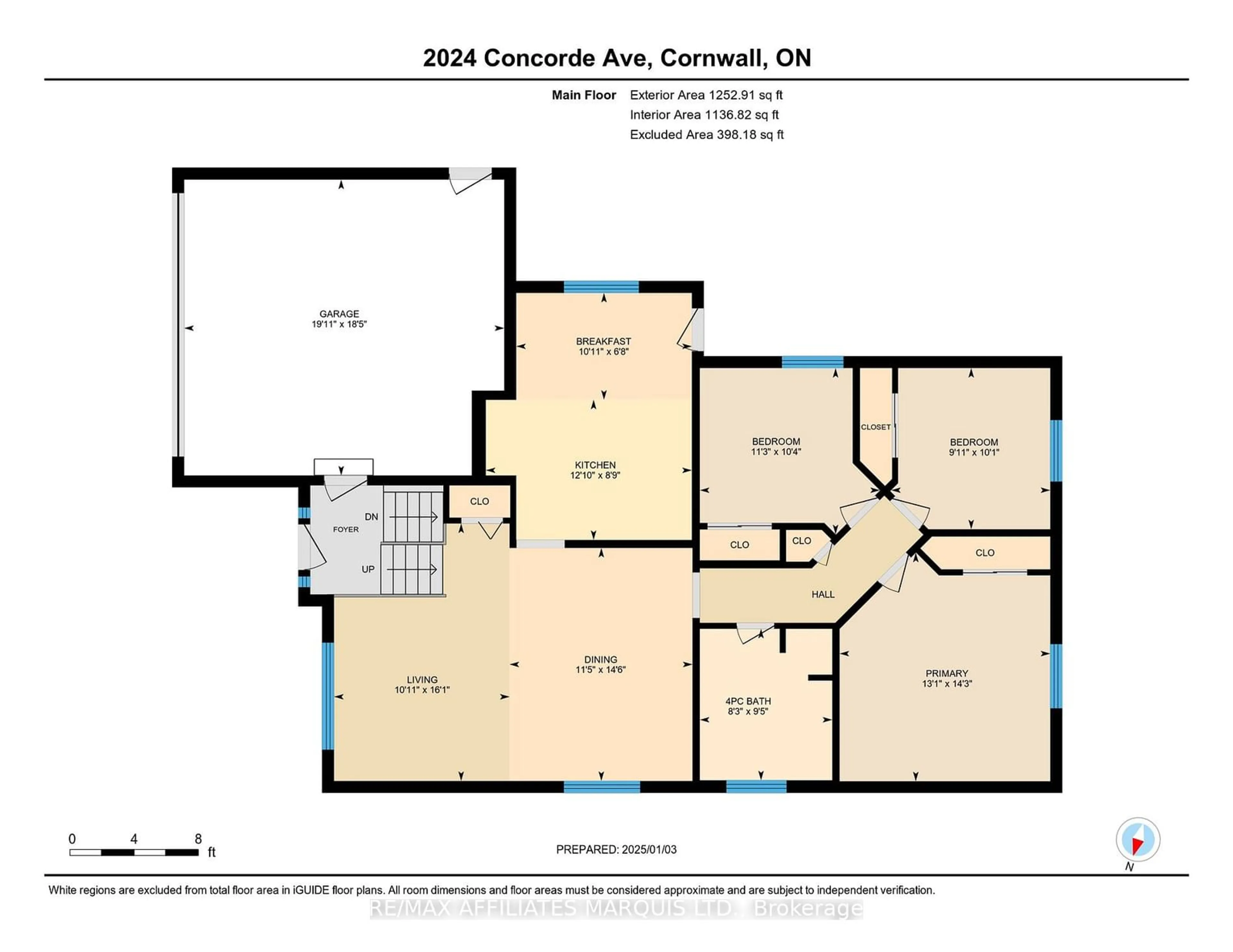 Floor plan for 2024 Concorde Ave, Cornwall Ontario K6H 6R4