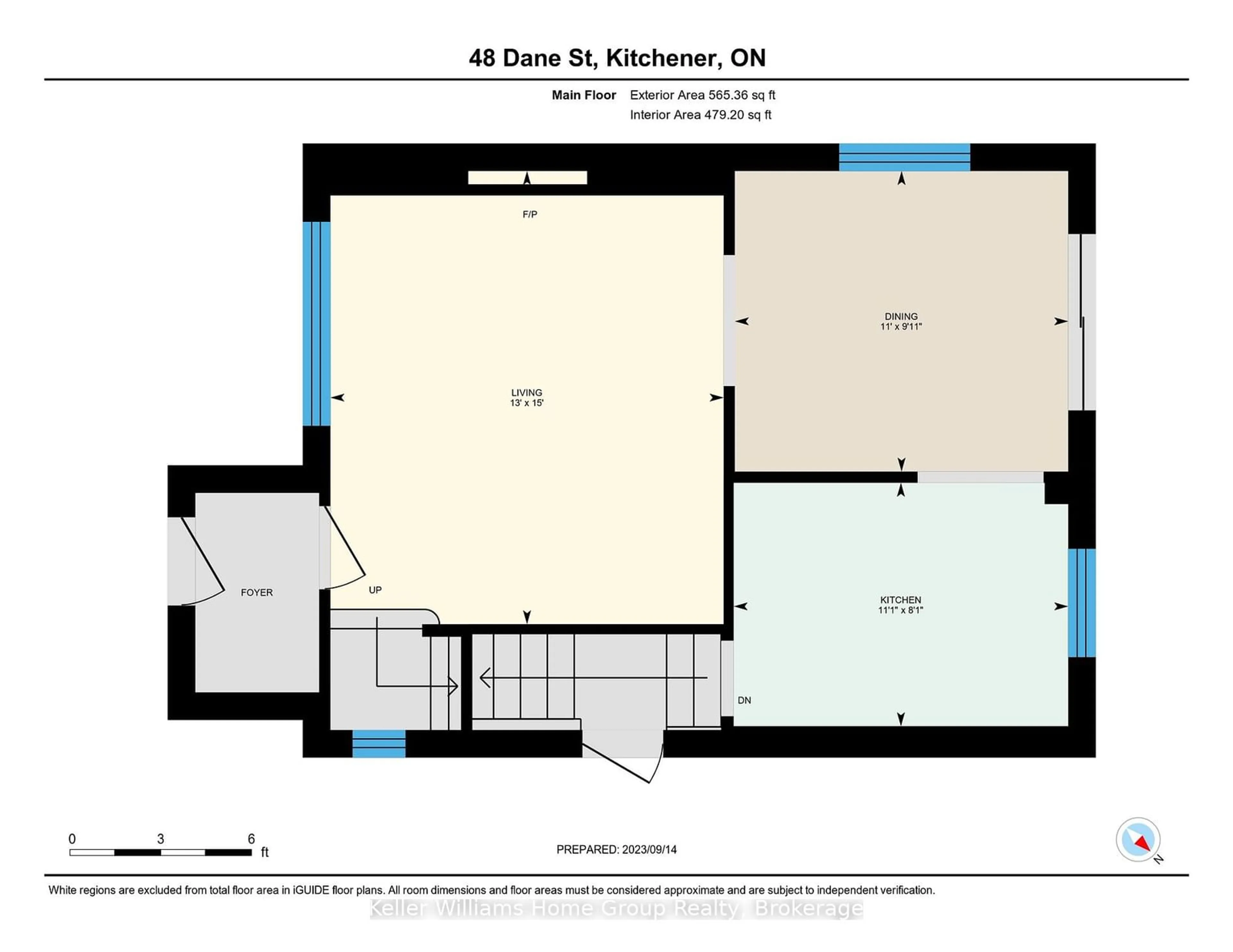 Floor plan for 48 Dane St, Kitchener Ontario N2H 3H7