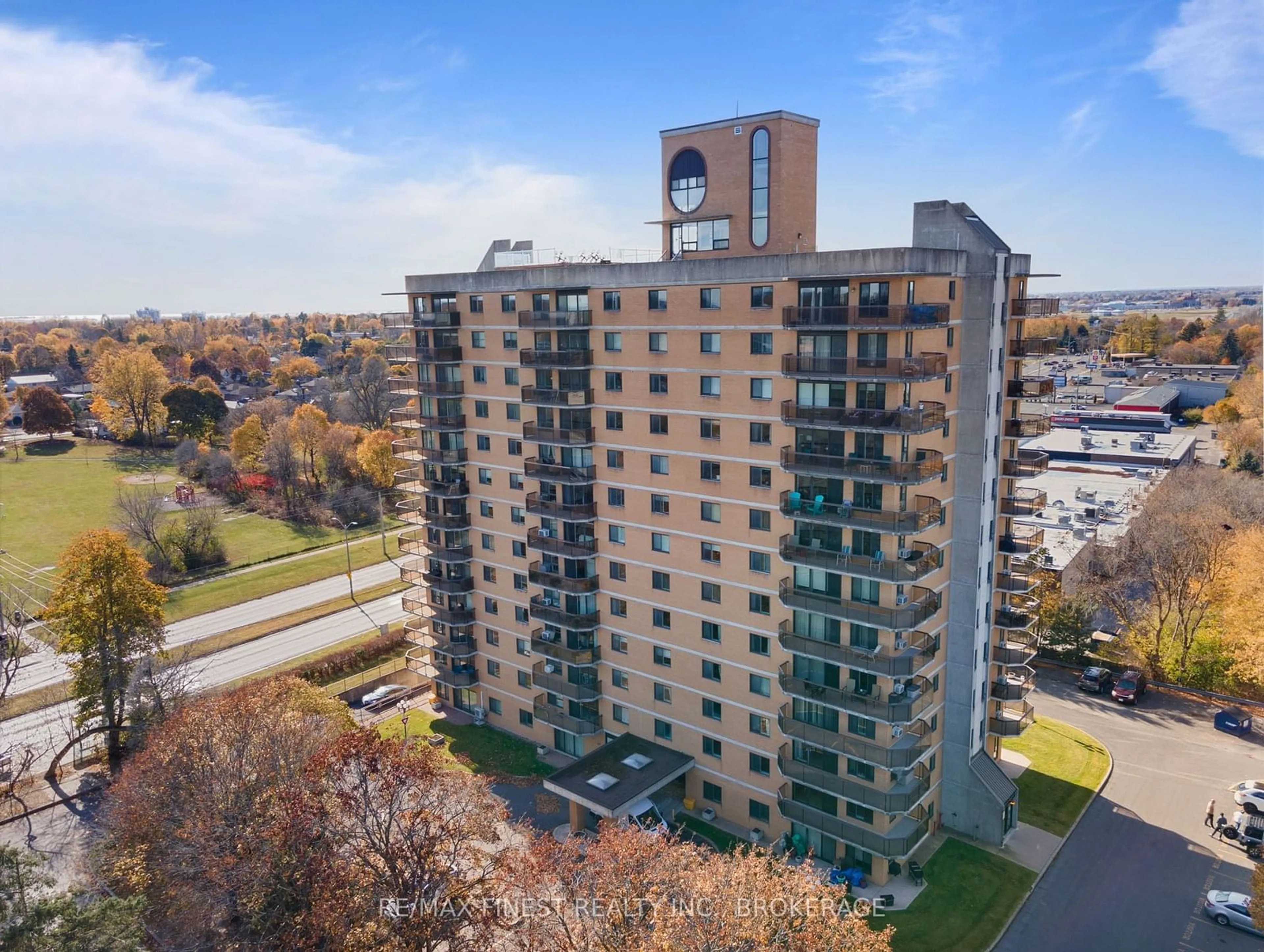 A pic from outside/outdoor area/front of a property/back of a property/a pic from drone, city buildings view from balcony for 257 BATH Rd #304, Kingston Ontario K7M 7T3